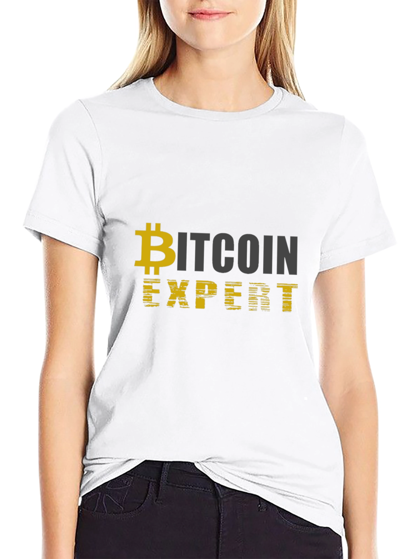 Bitcoin Expert Black T-Shirt Cryptocurrency Design
