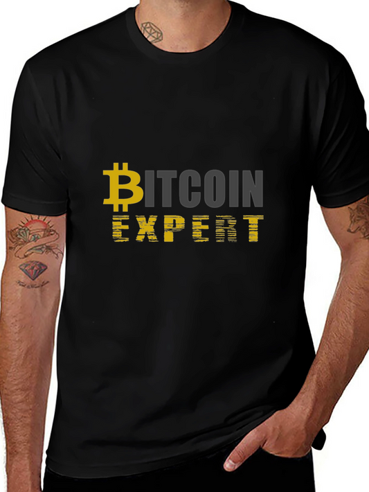 Bitcoin Expert Black T-Shirt Cryptocurrency Design