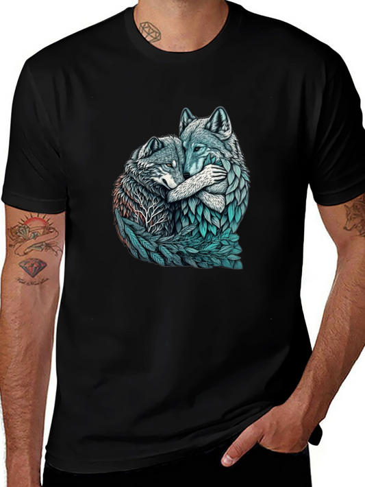 Wolf Embrace Graphic Tee - Nature Lovers Shirt