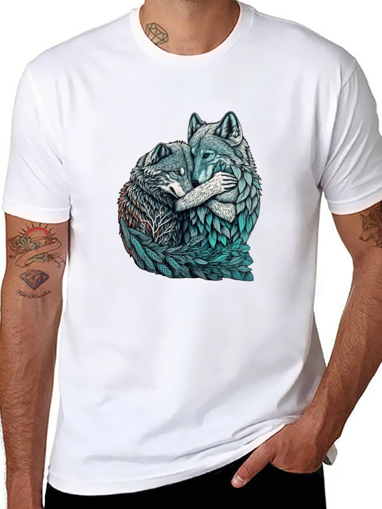 Wolf Embrace Graphic Tee - Nature Lovers Shirt