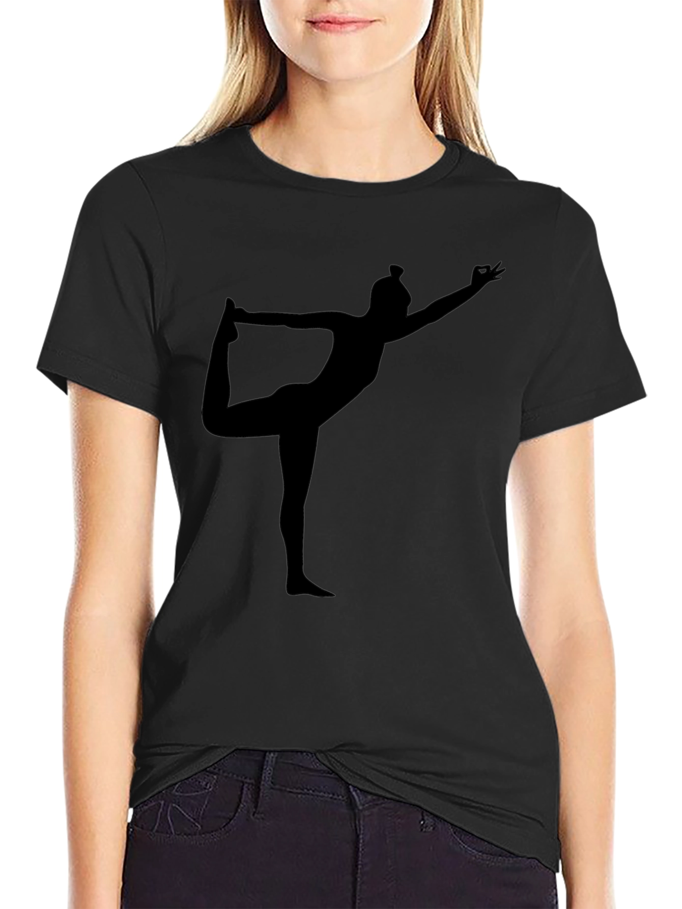Yoga Silhouette Black T-Shirt