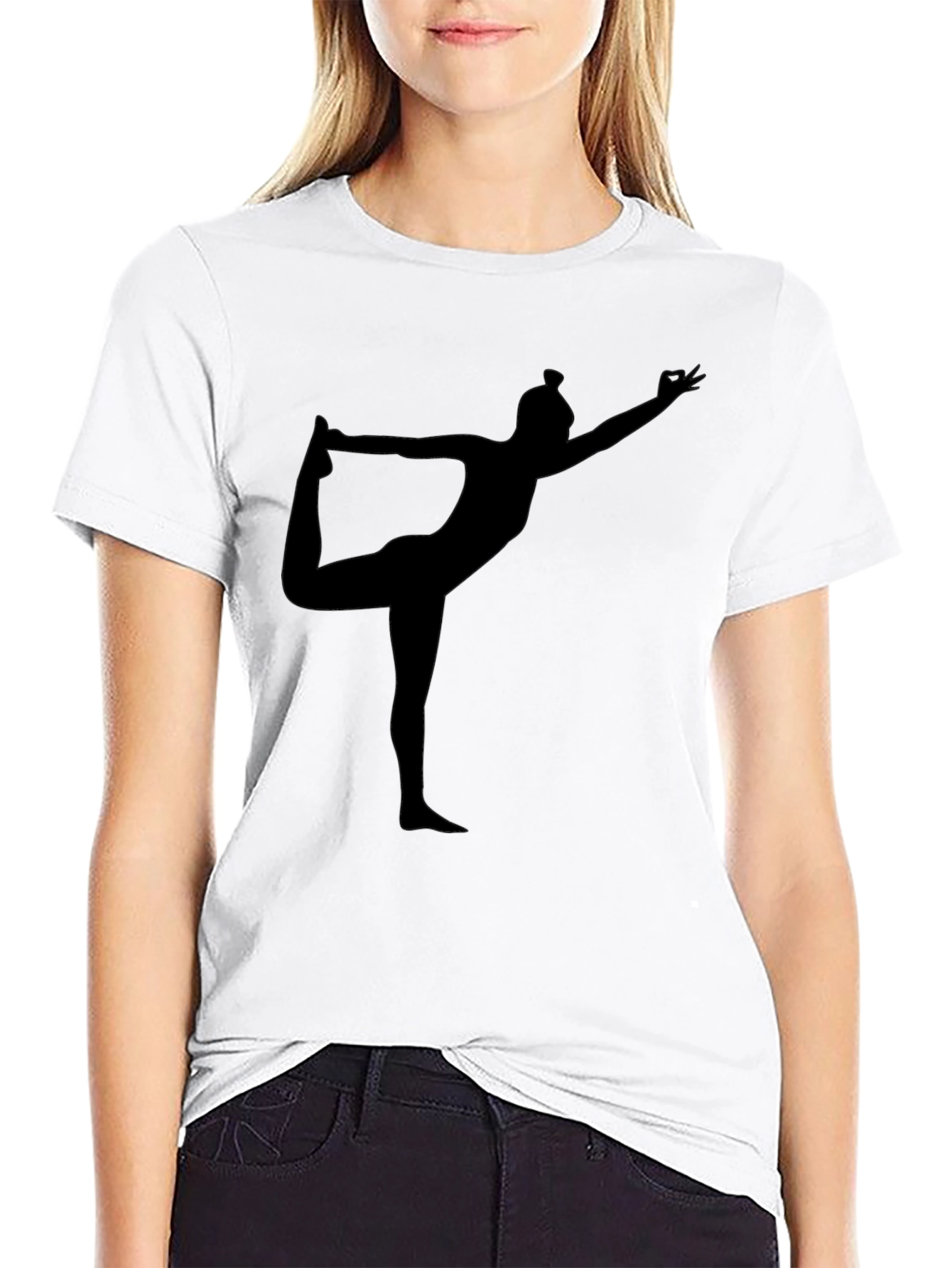 Yoga Silhouette Black T-Shirt