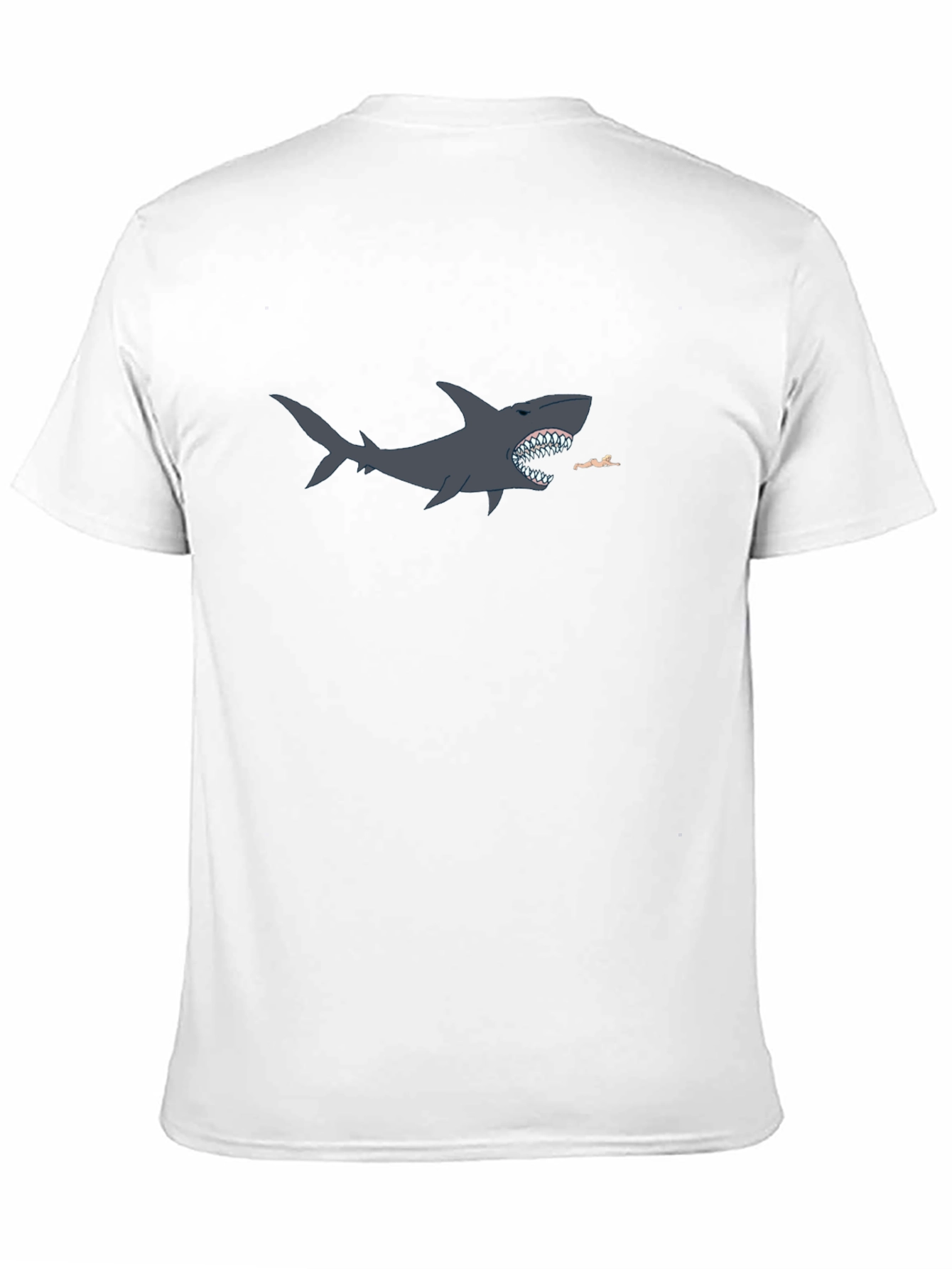 Shark Attack Graphic T-Shirt - Black Cotton Blend
