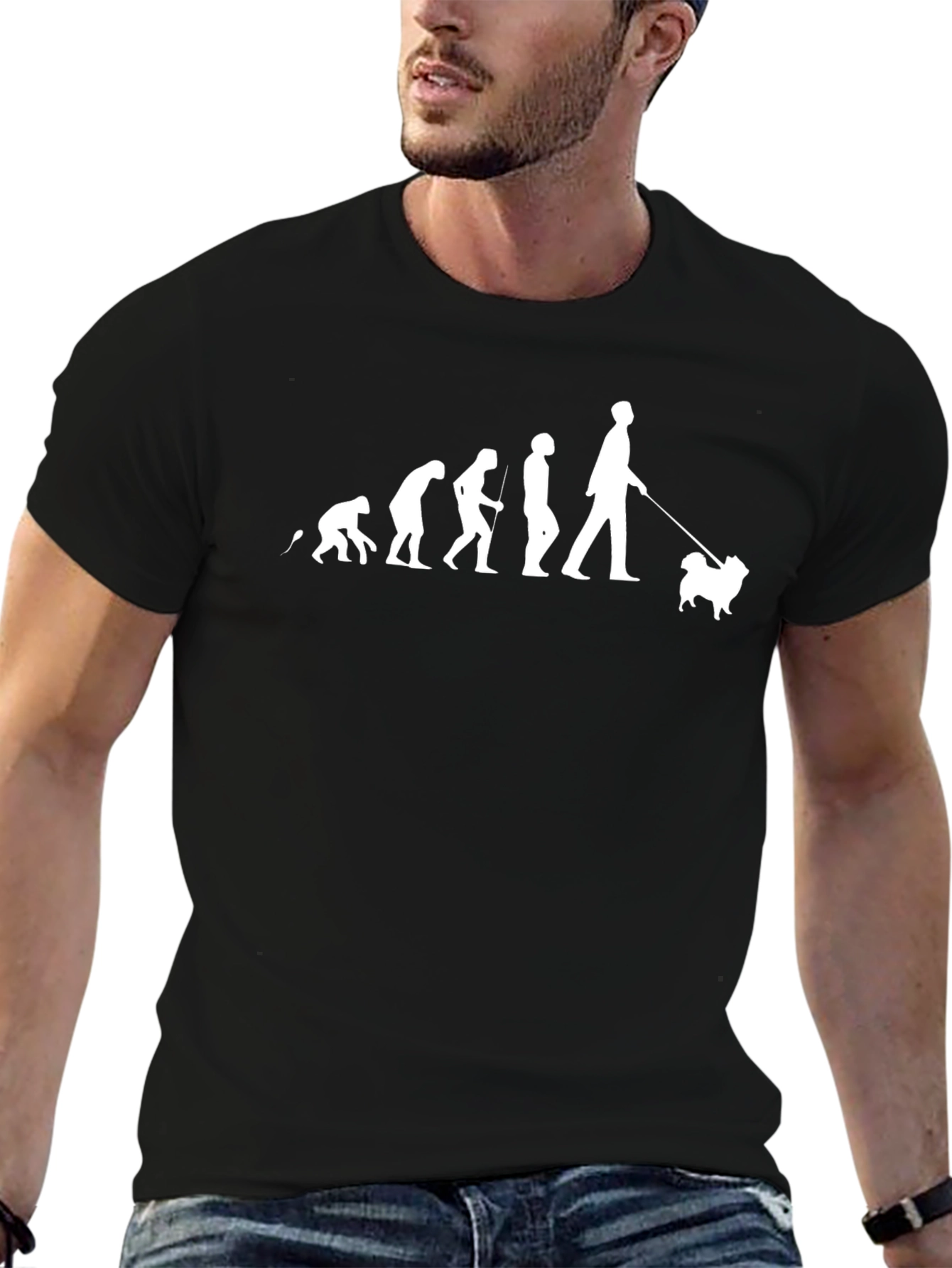 Evolution of Dog Lover Black T-Shirt