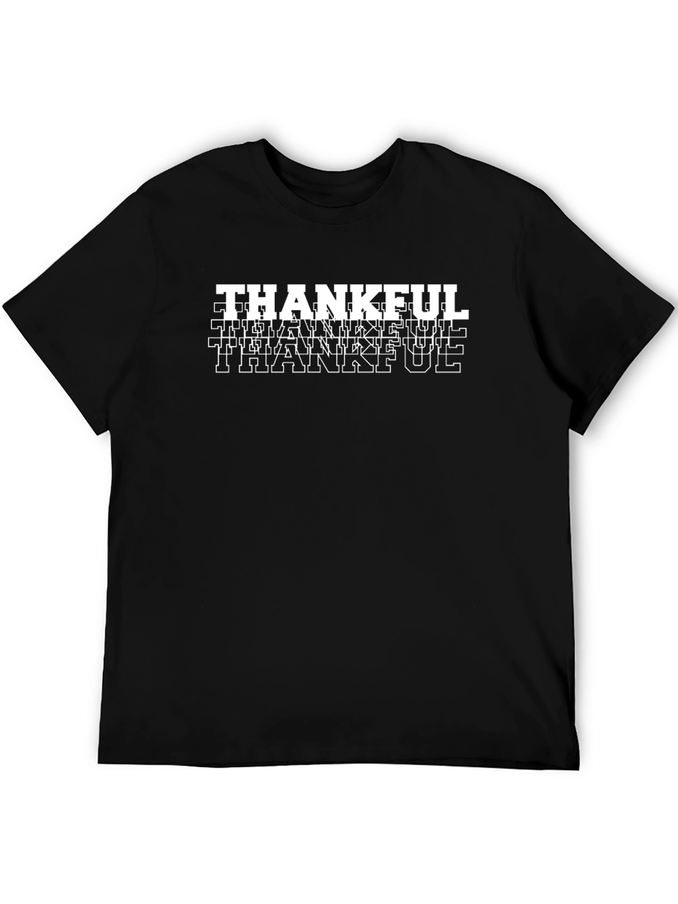 Thankful Graphic Tee - Black Casual T-Shirt