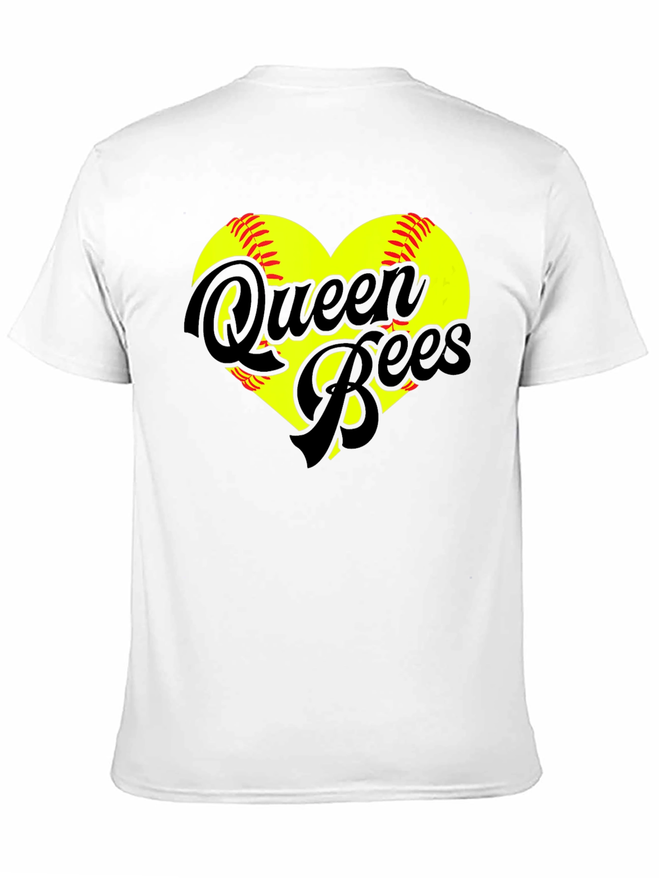 Queen Bees Softball Heart T-Shirt