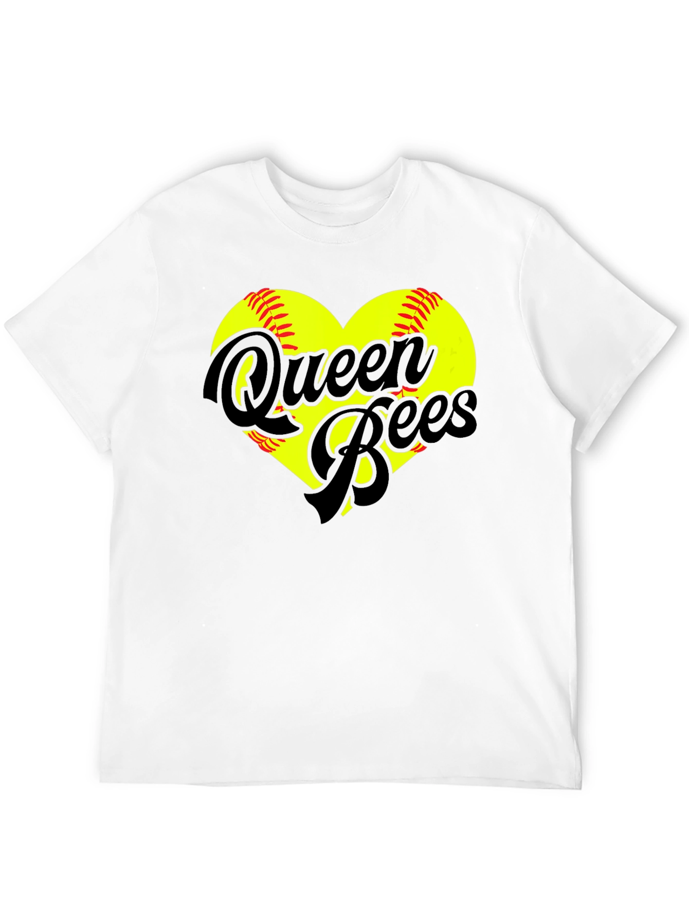 Queen Bees Softball Heart T-Shirt