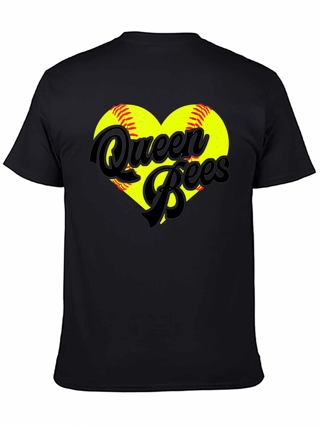 Queen Bees Softball Heart T-Shirt