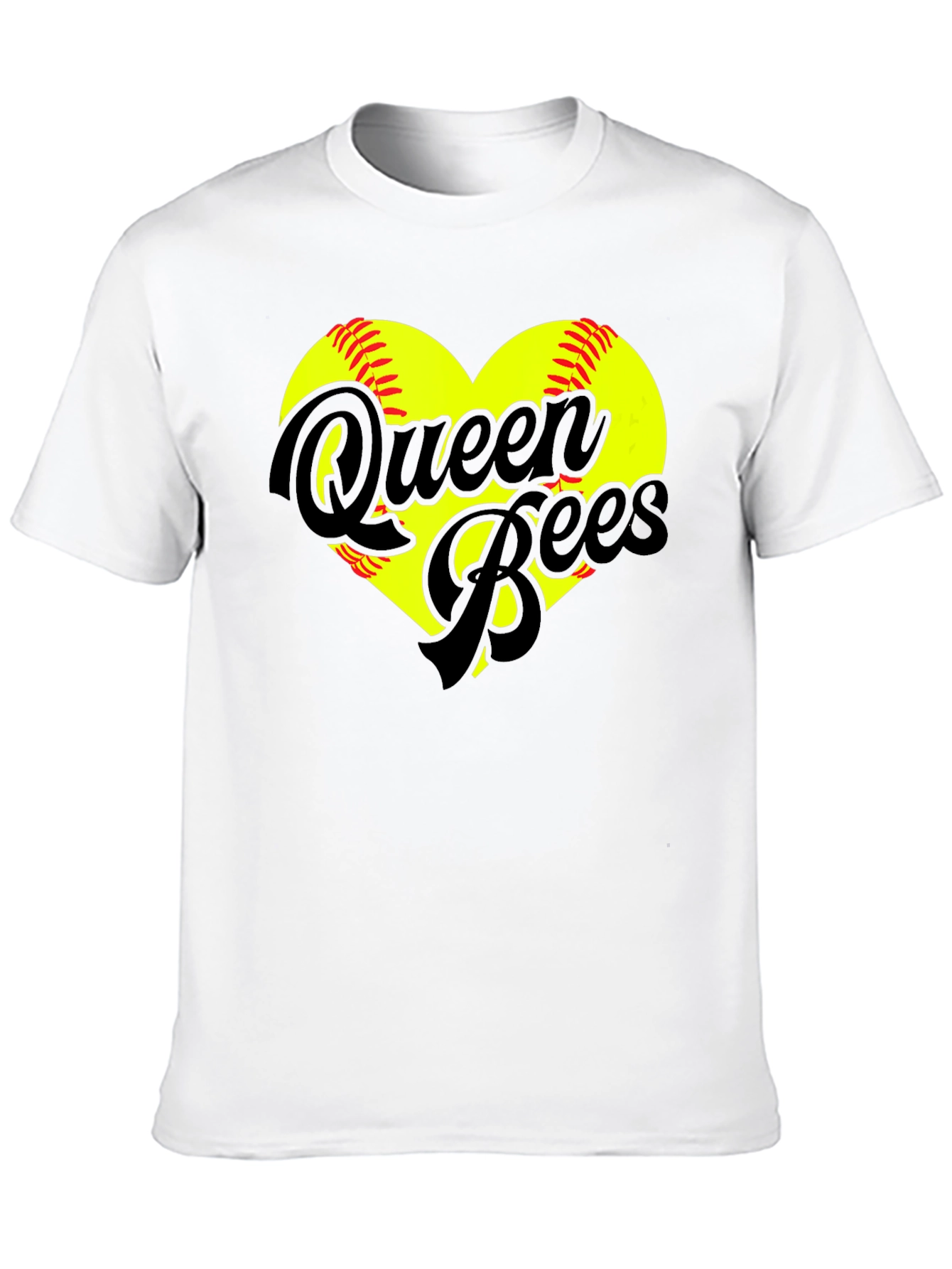 Queen Bees Softball Heart T-Shirt