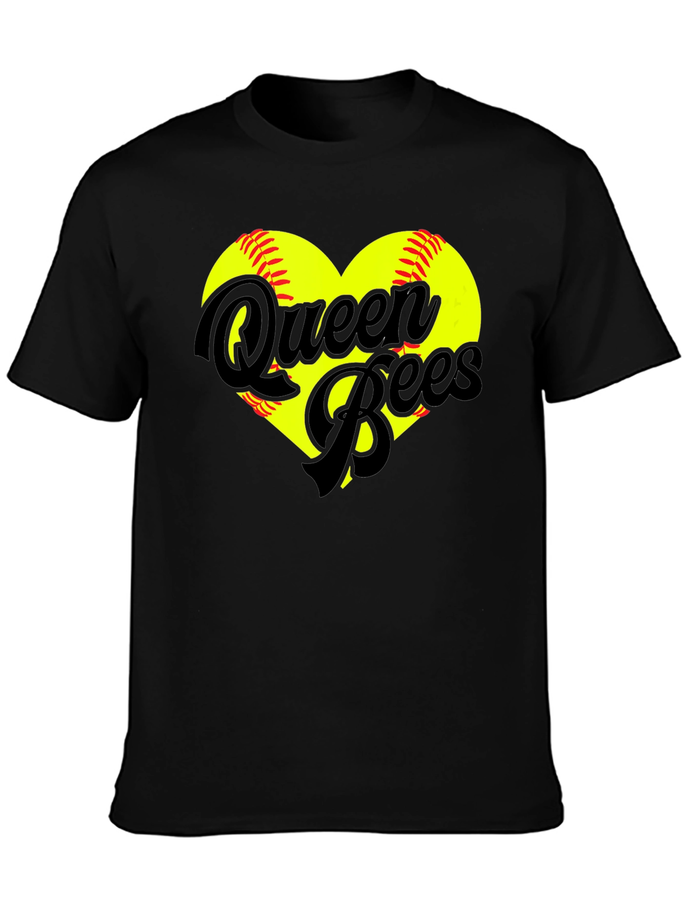 Queen Bees Softball Heart T-Shirt