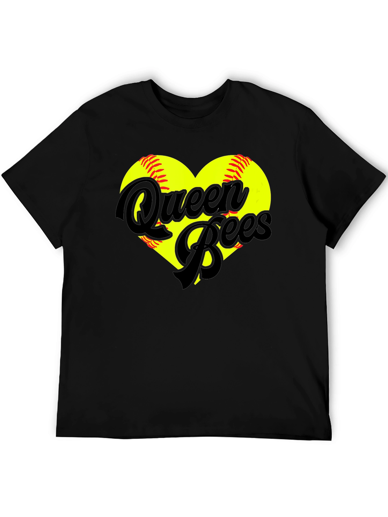 Queen Bees Softball Heart T-Shirt