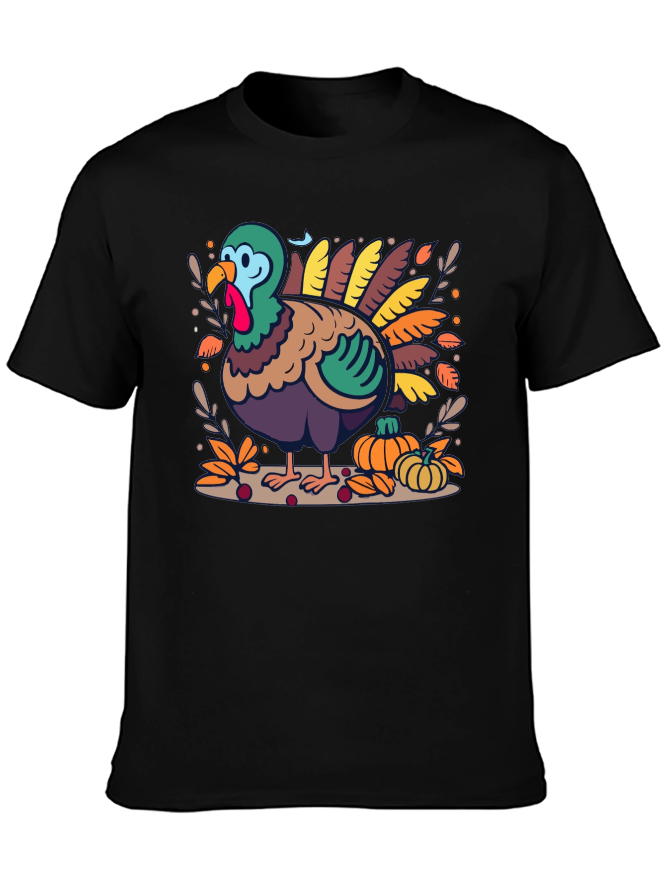 Thanksgiving Turkey Graphic Print T-Shirt
