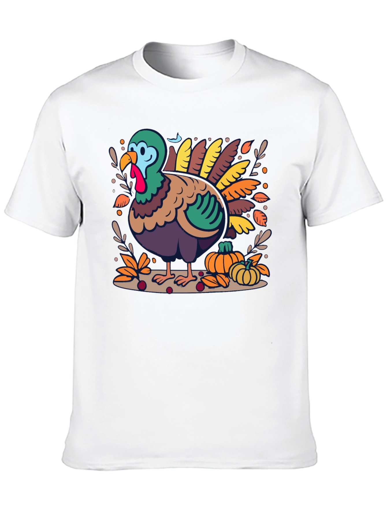Thanksgiving Turkey Graphic Print T-Shirt
