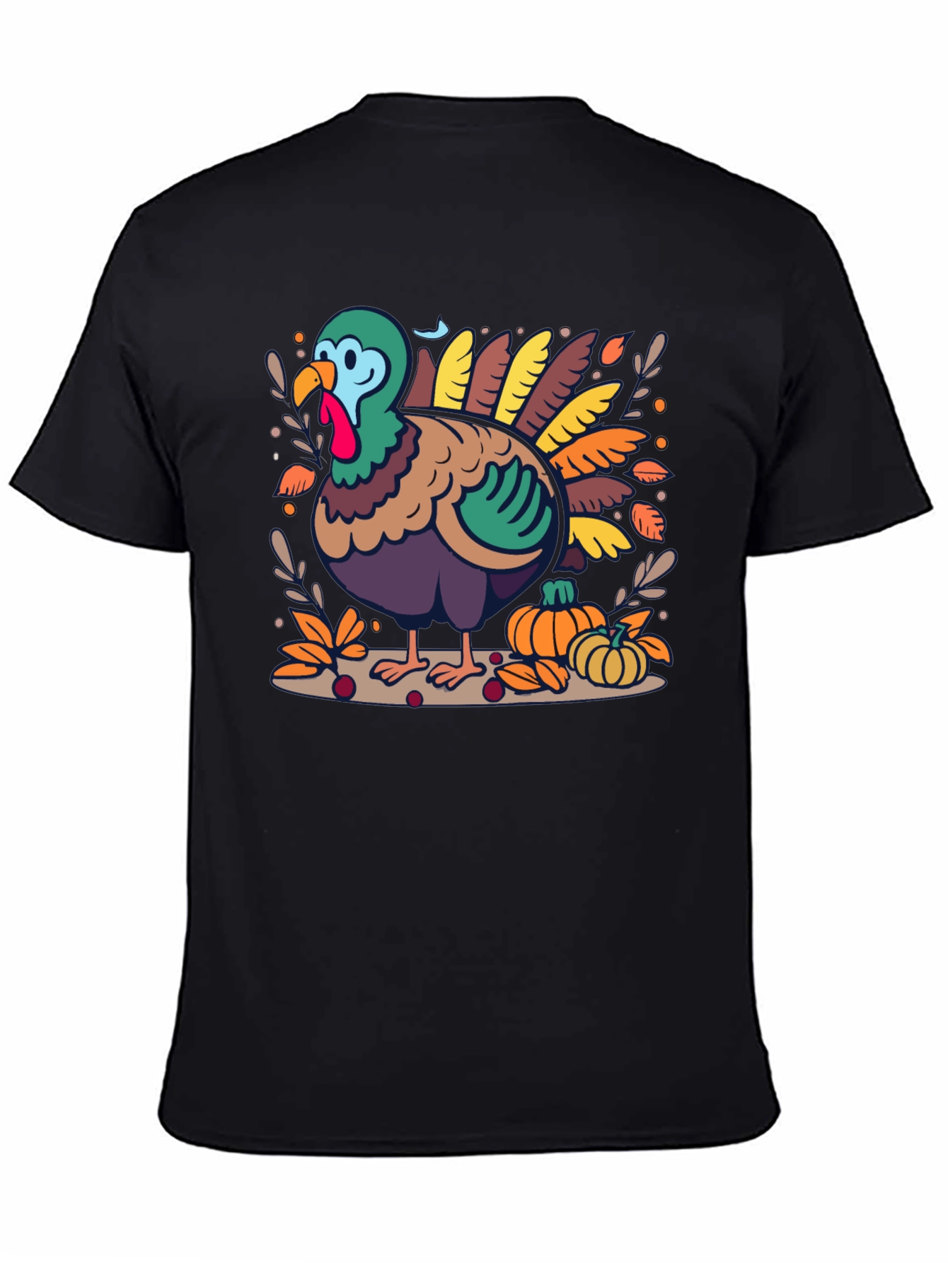 Thanksgiving Turkey Graphic Print T-Shirt