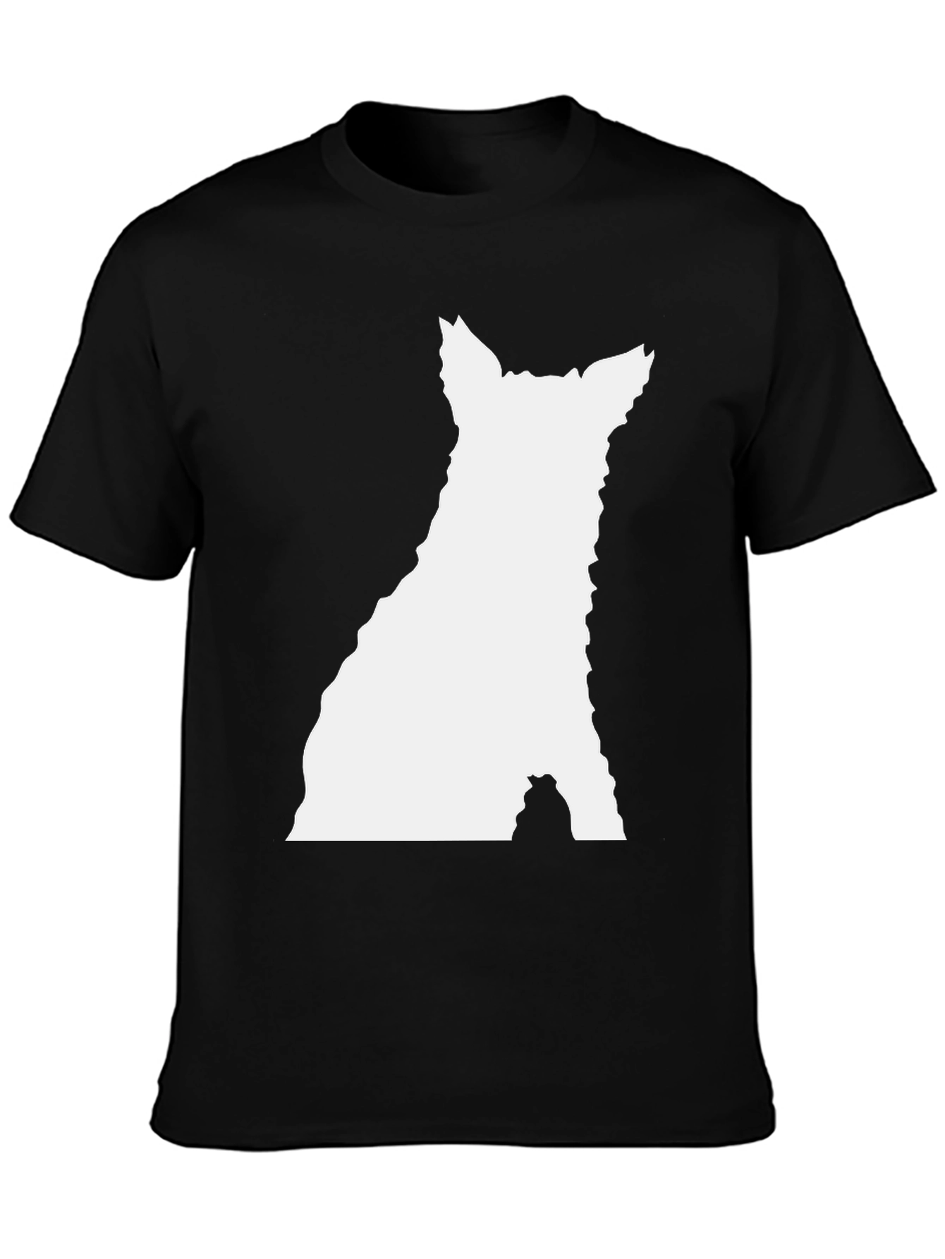 Modern Black T-Shirt with White Silhouette Graphic