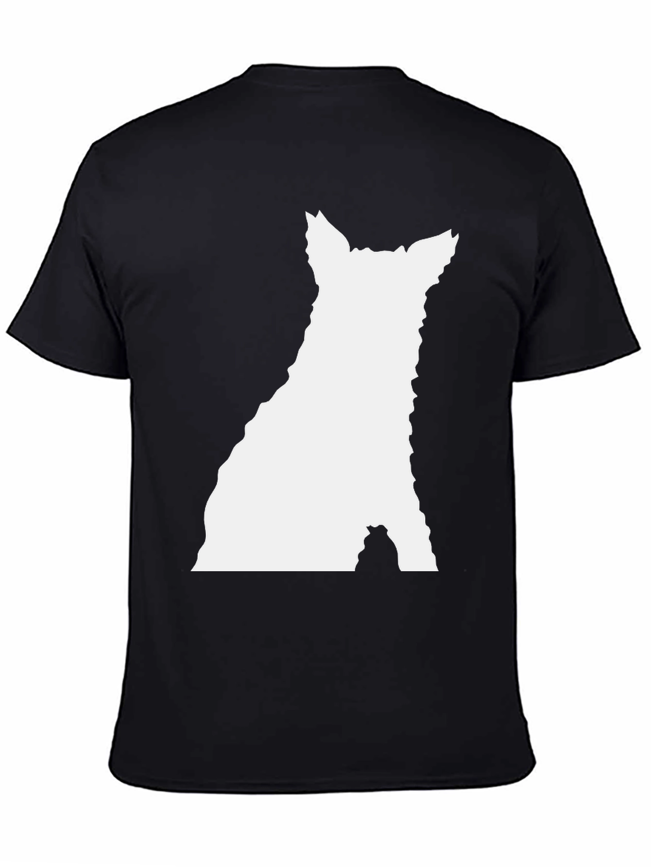 Modern Black T-Shirt with White Silhouette Graphic