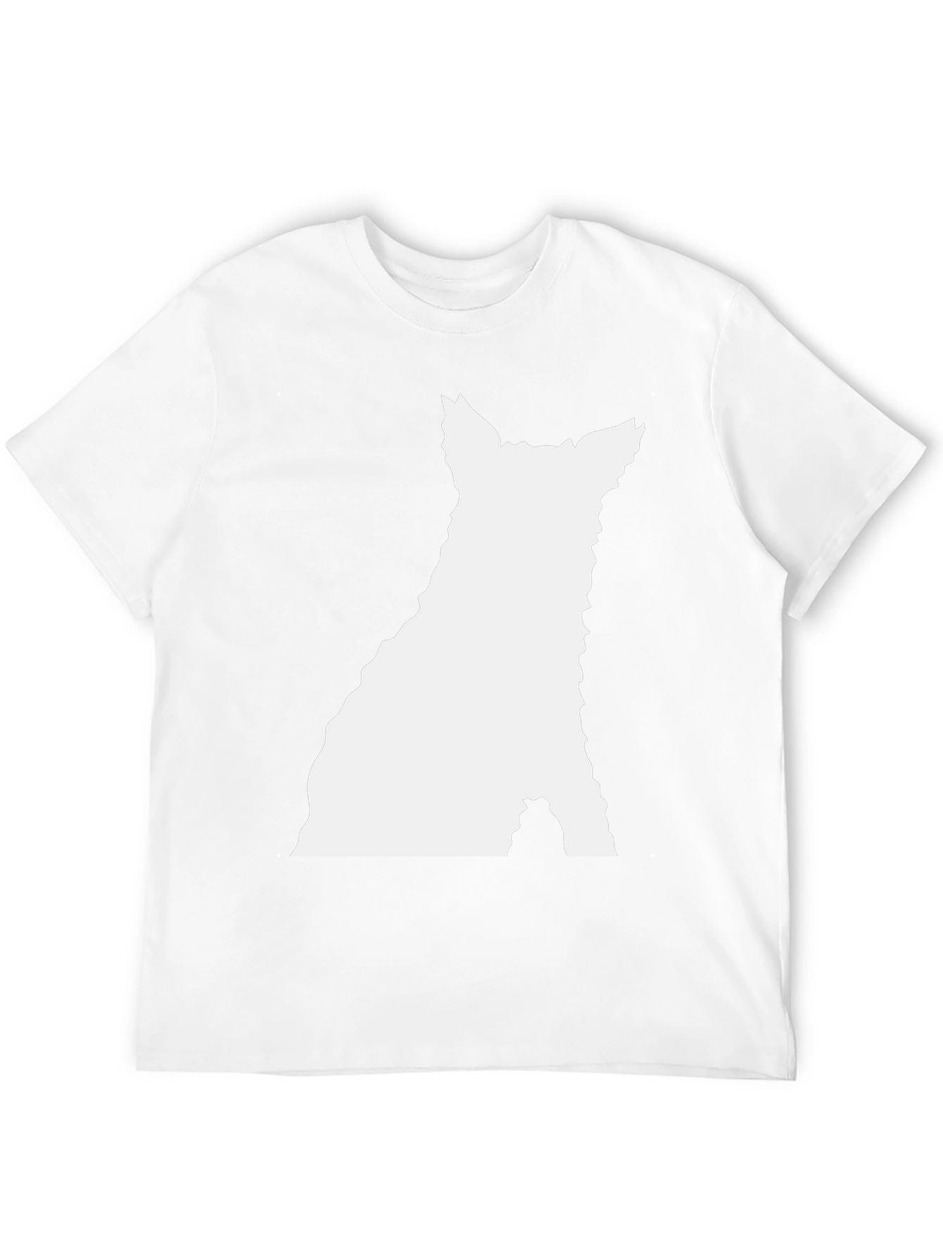 Modern Black T-Shirt with White Silhouette Graphic