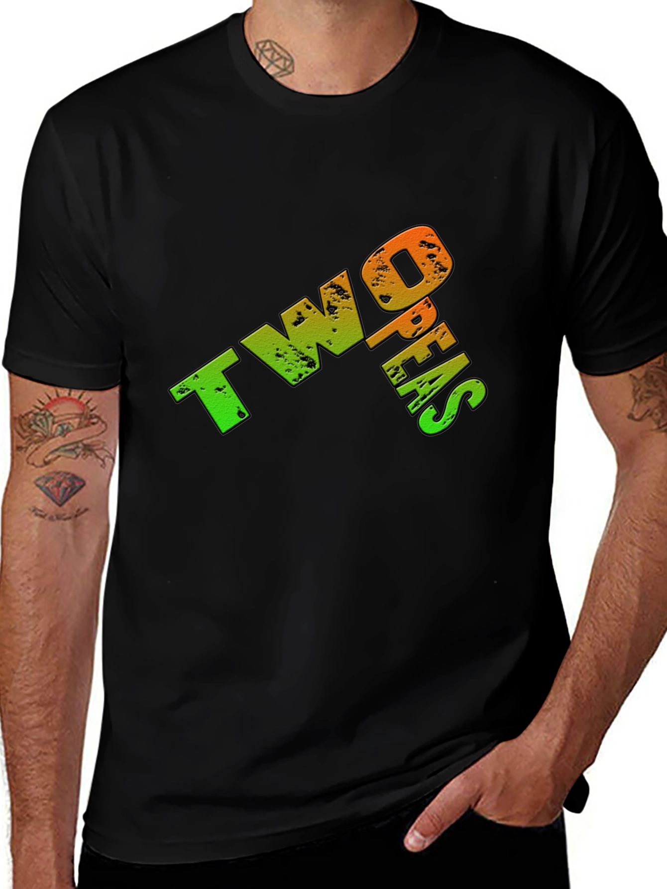 Two Peas Graphic T-Shirt - Casual Black Tee