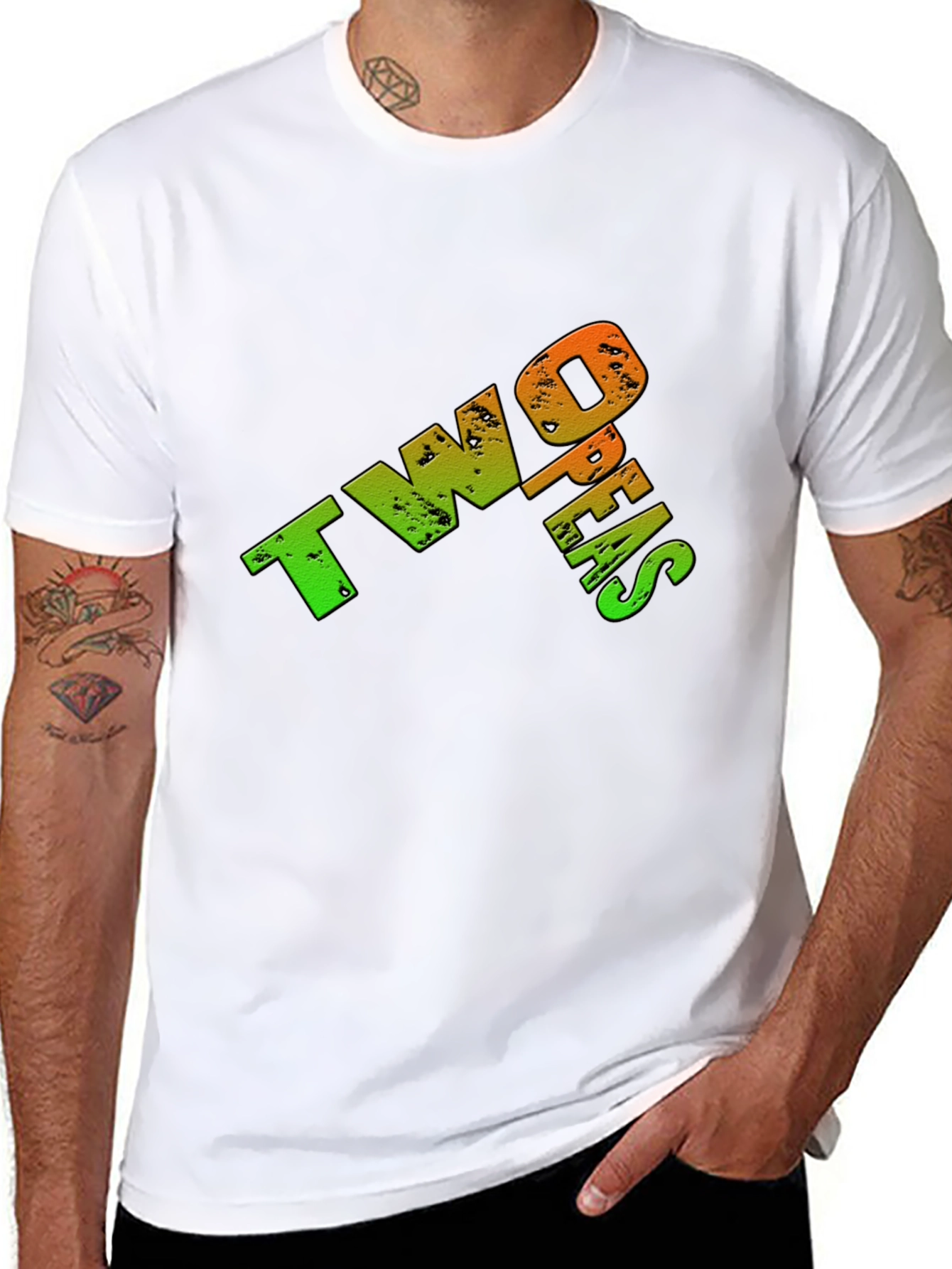 Two Peas Graphic T-Shirt - Casual Black Tee