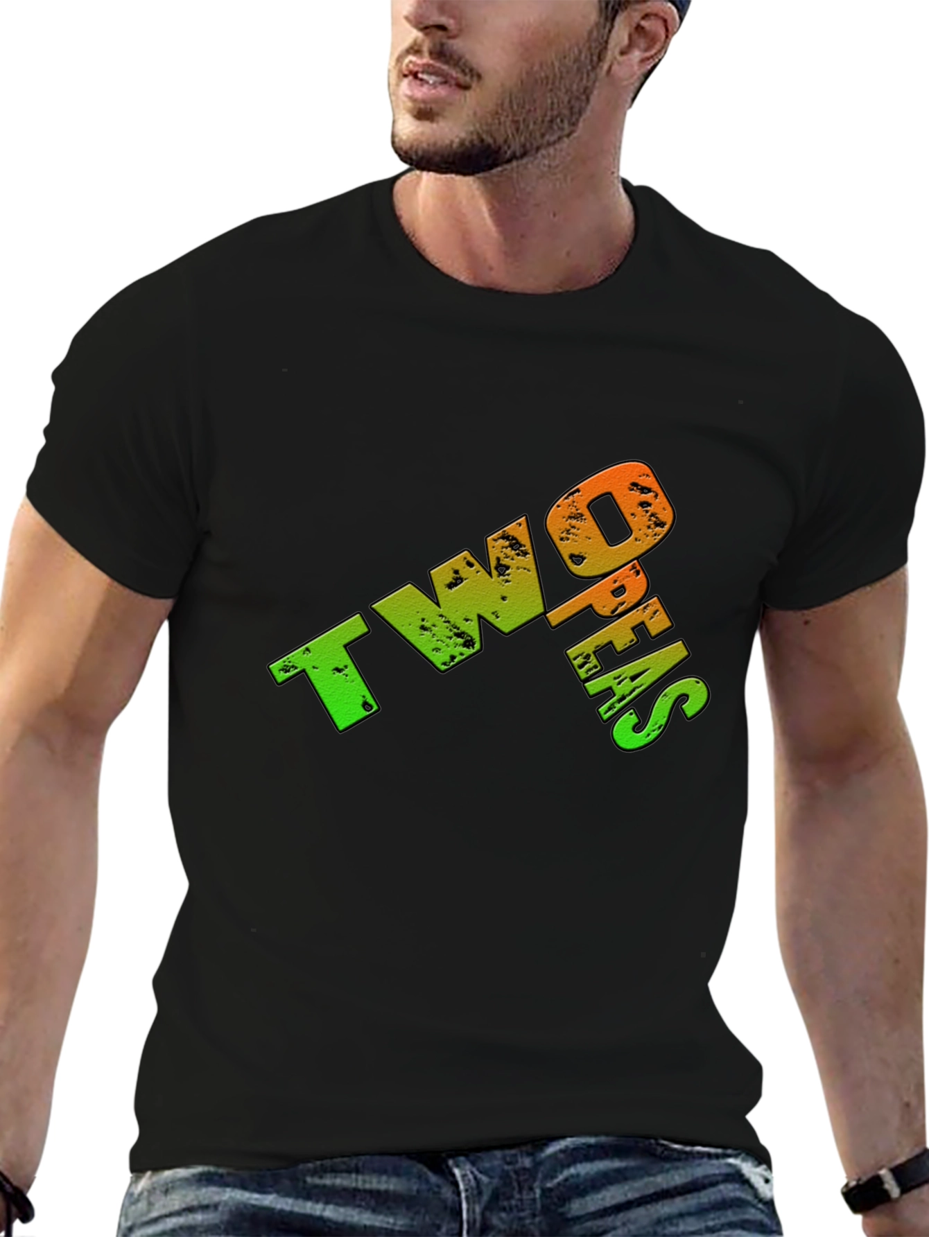 Two Peas Graphic T-Shirt - Casual Black Tee