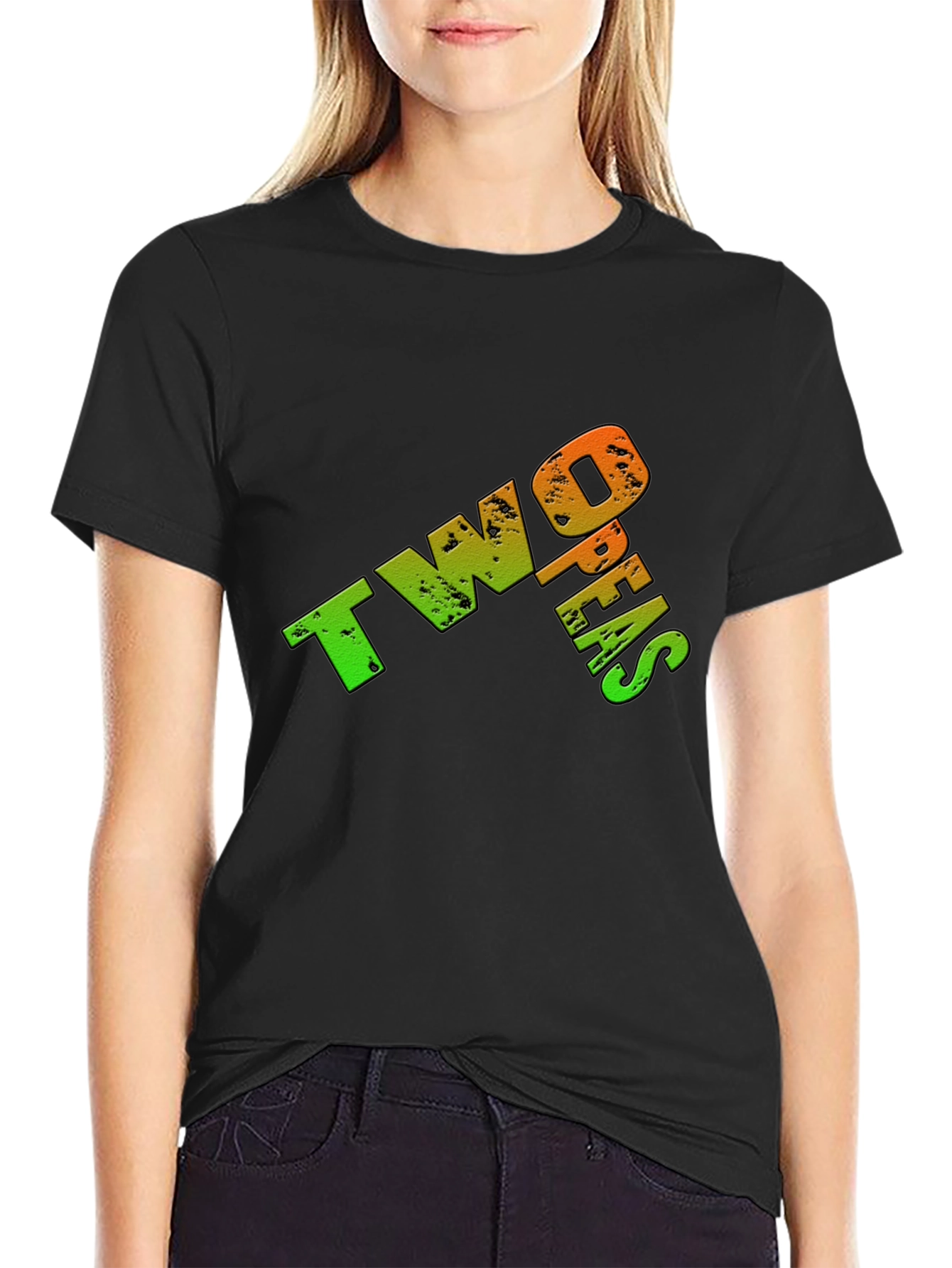 Two Peas Graphic T-Shirt - Casual Black Tee