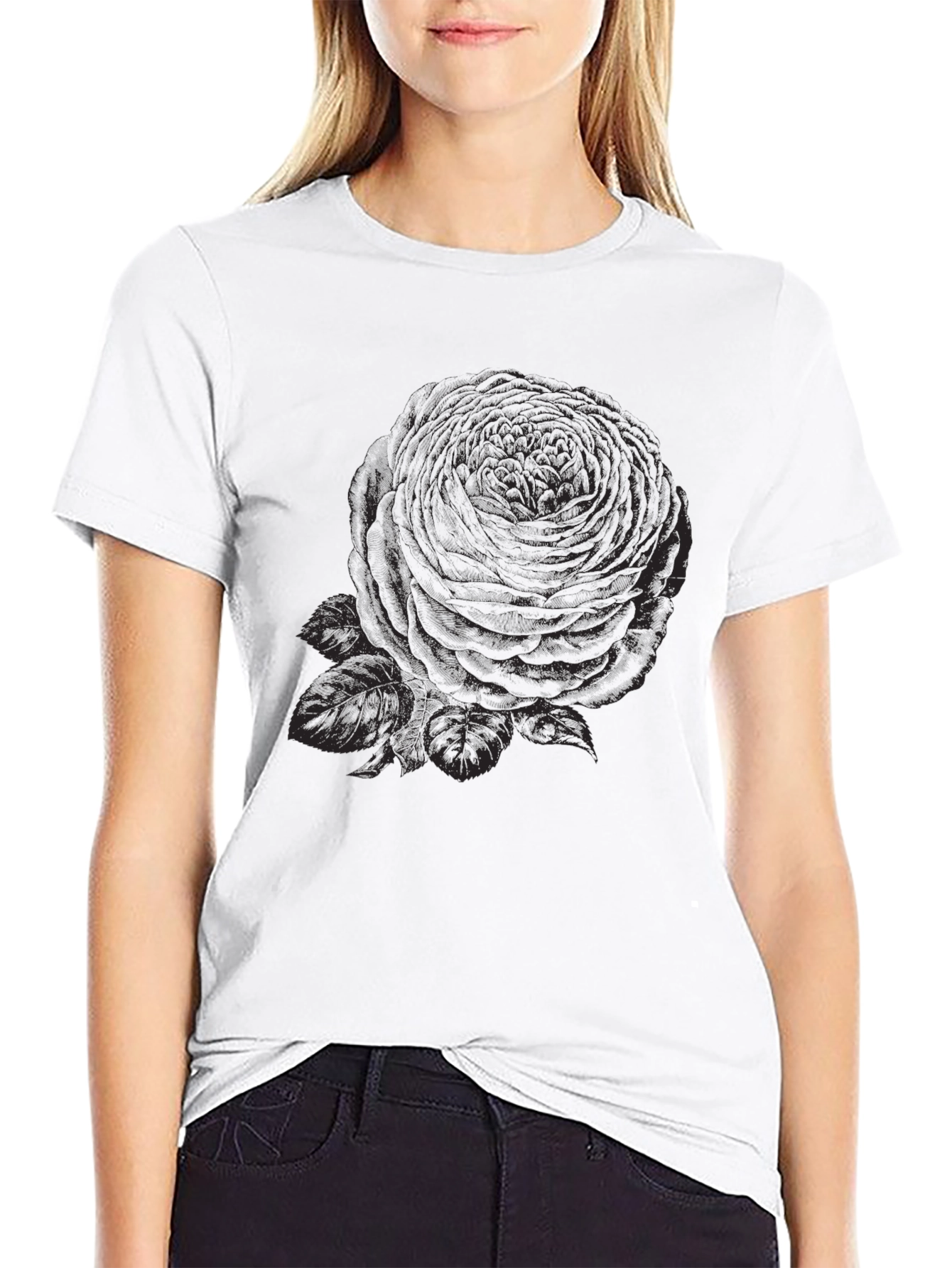Black Rose Graphic Tee - Mens Casual Style