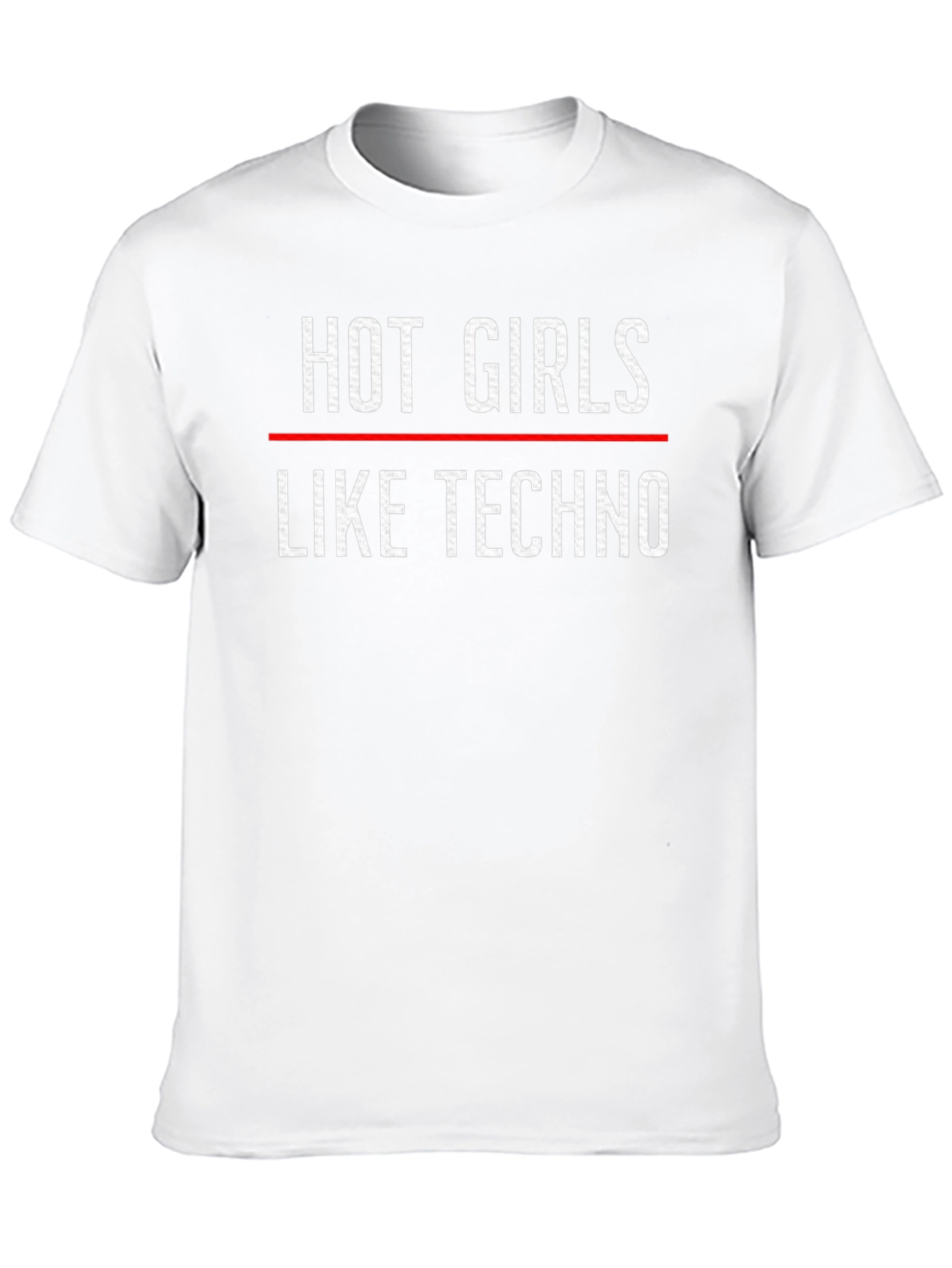 Hot Girls Like Techno T-Shirt - Black Crew Neck