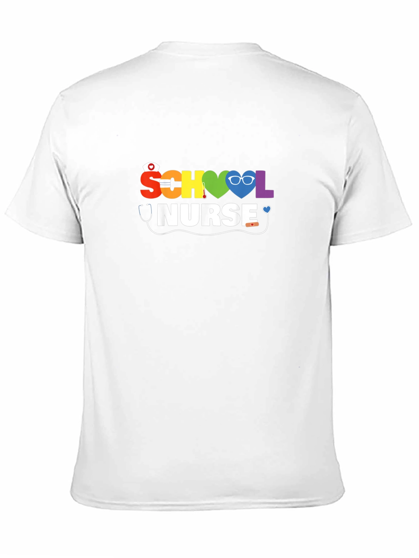 School Nurse Rainbow Graphic T-Shirt