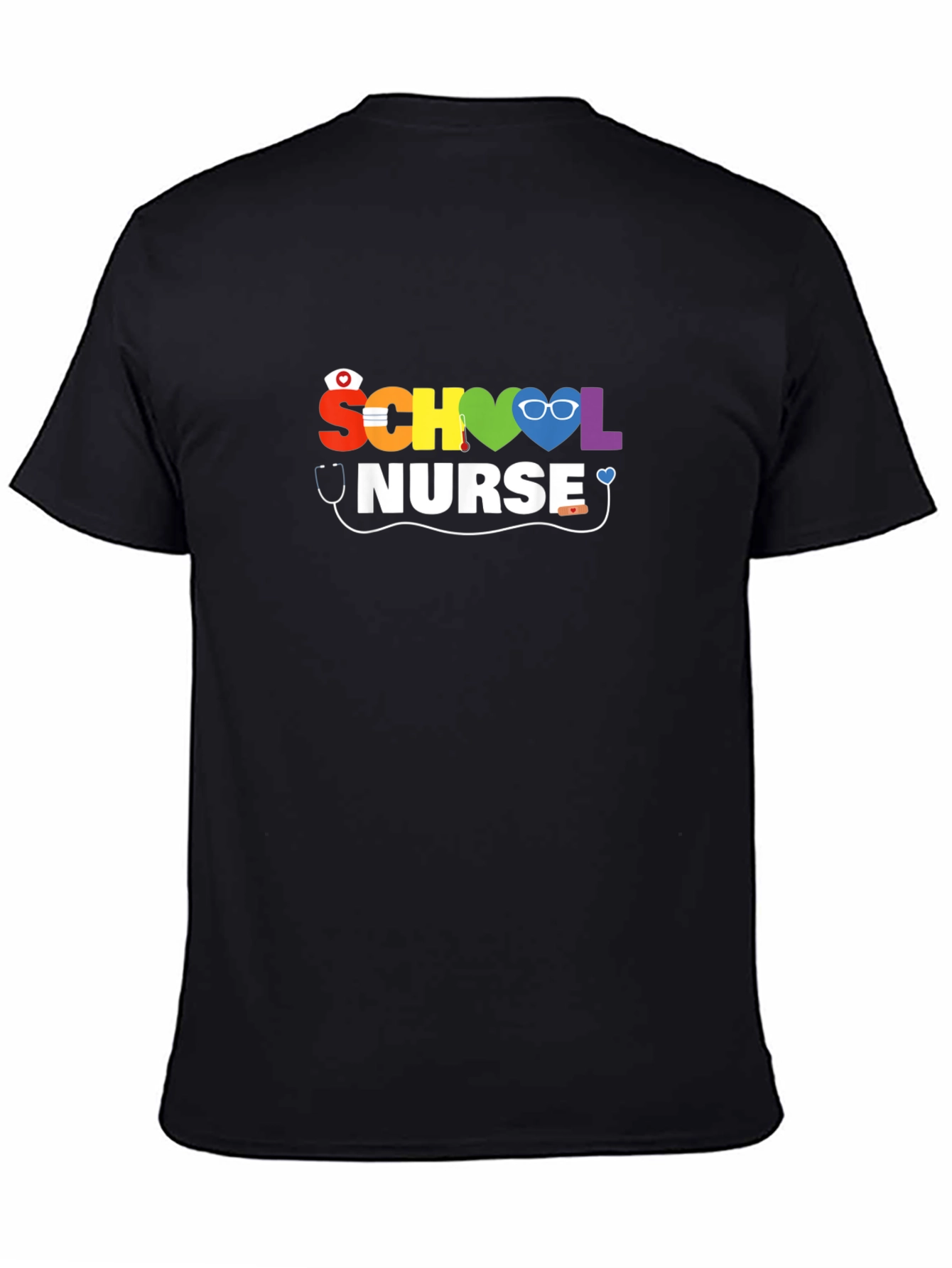 School Nurse Rainbow Graphic T-Shirt