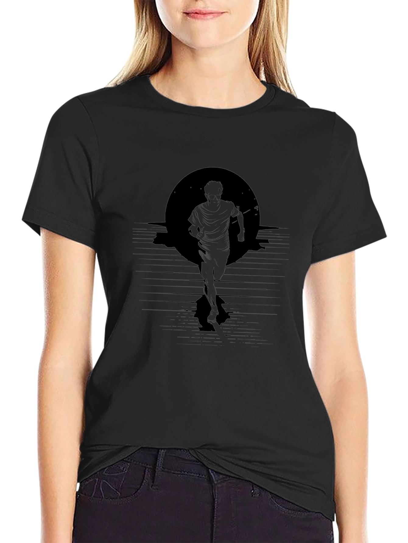 Silhouette Runner Graphic Tee - Black