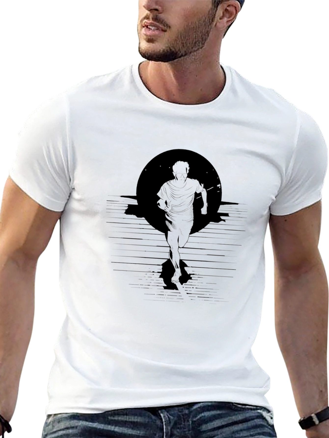 Silhouette Runner Graphic Tee - Black