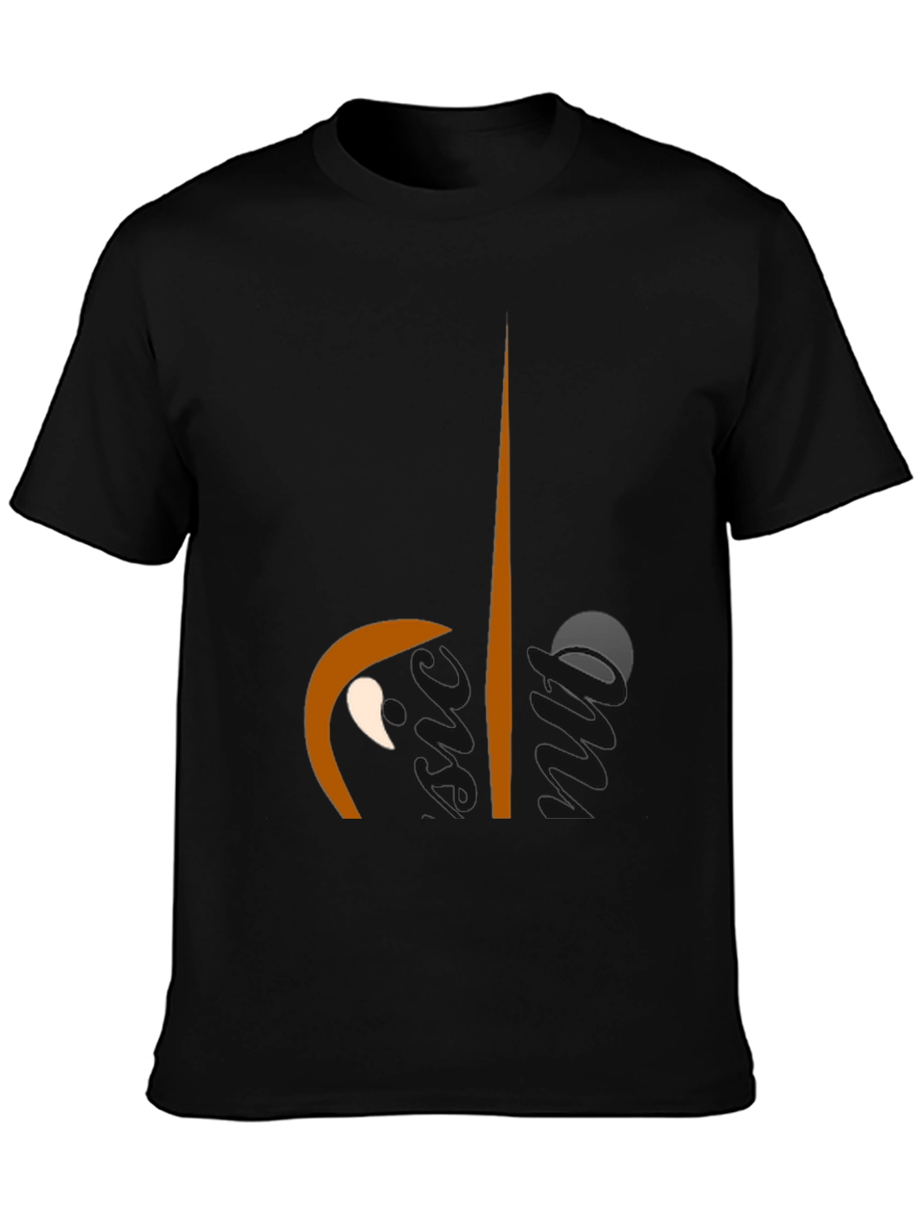 Abstract Face Graphic Black Tee