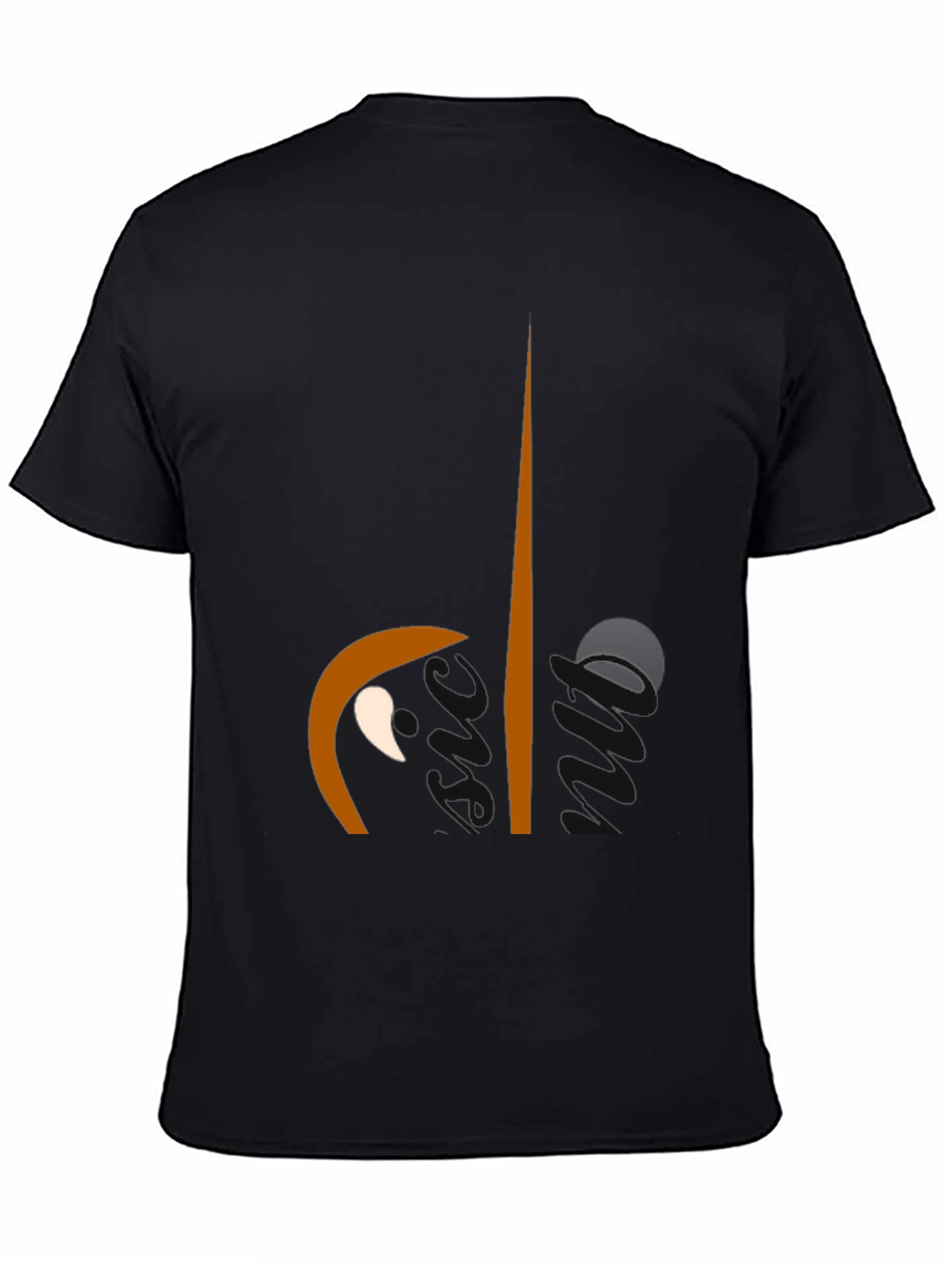 Abstract Face Graphic Black Tee