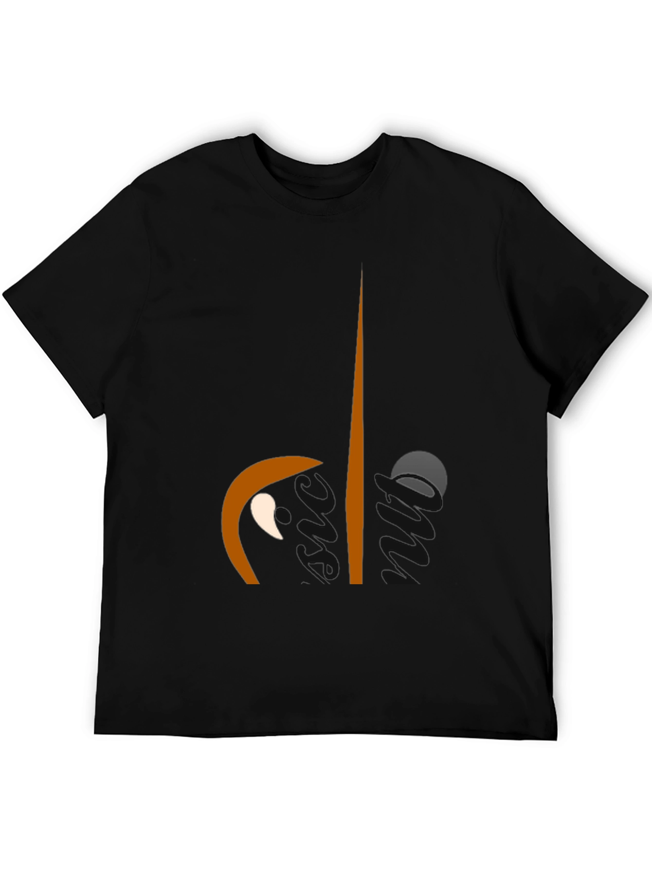 Abstract Face Graphic Black Tee