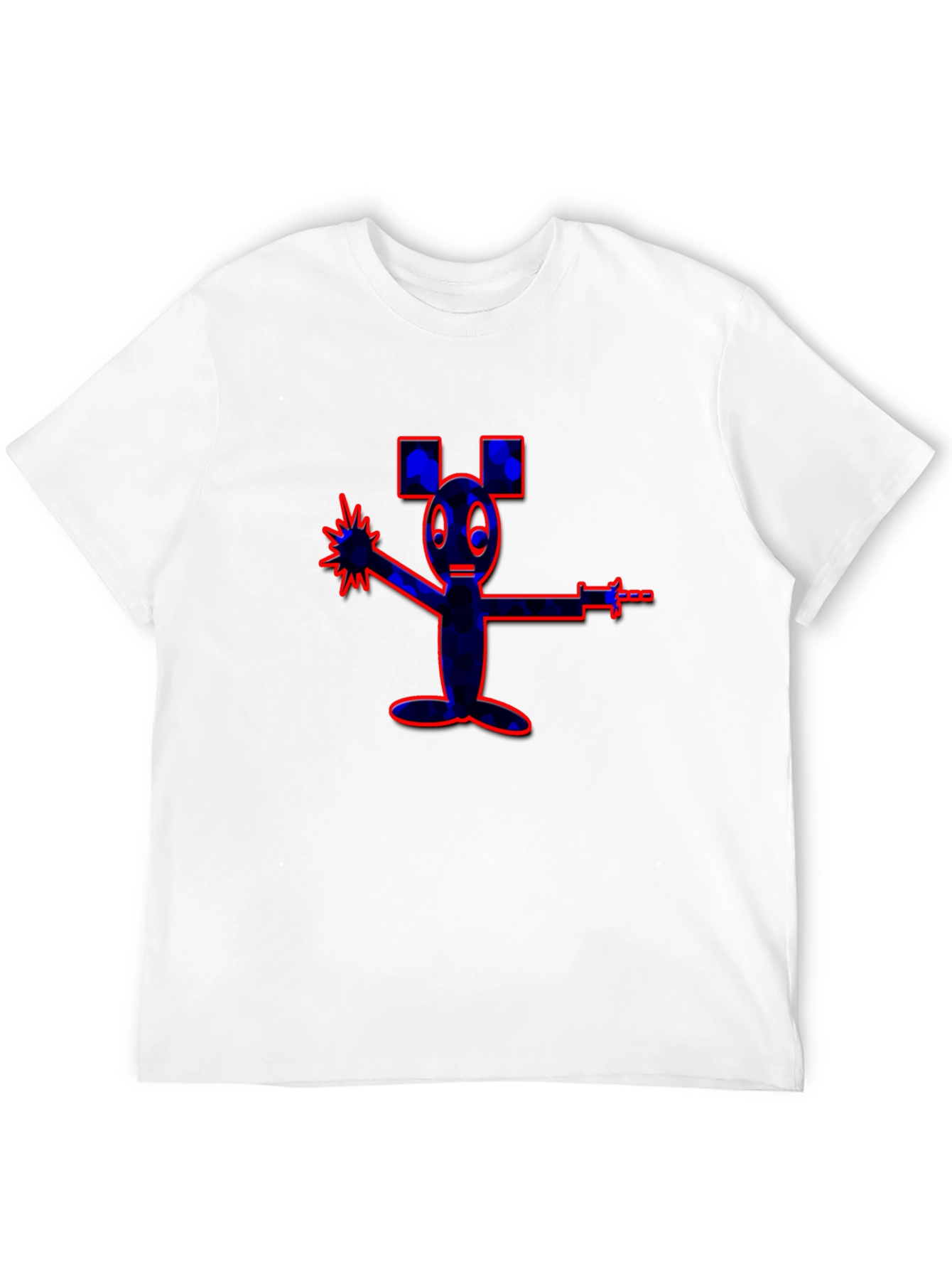 Unique Cartoon Graphic Black T-Shirt