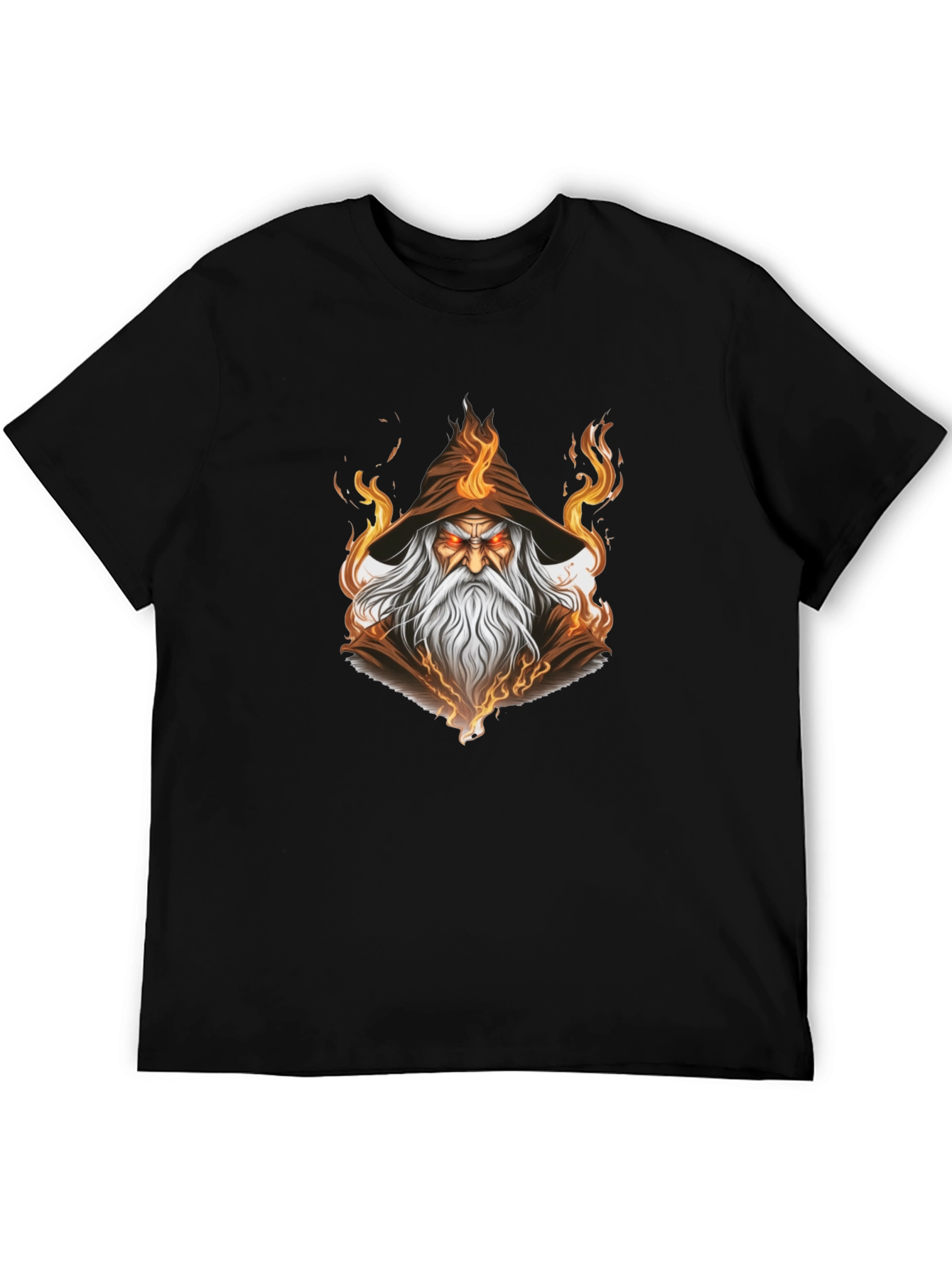 Wizard Graphic Tee - Mystical Flame Design