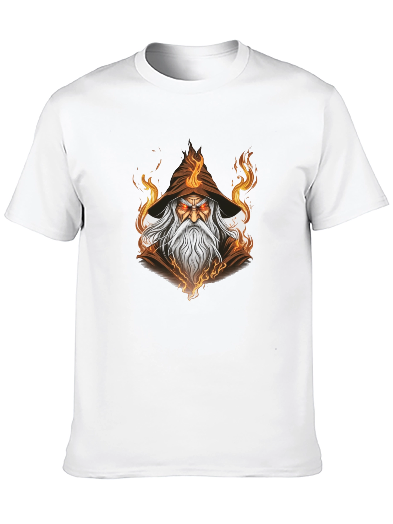 Wizard Graphic Tee - Mystical Flame Design