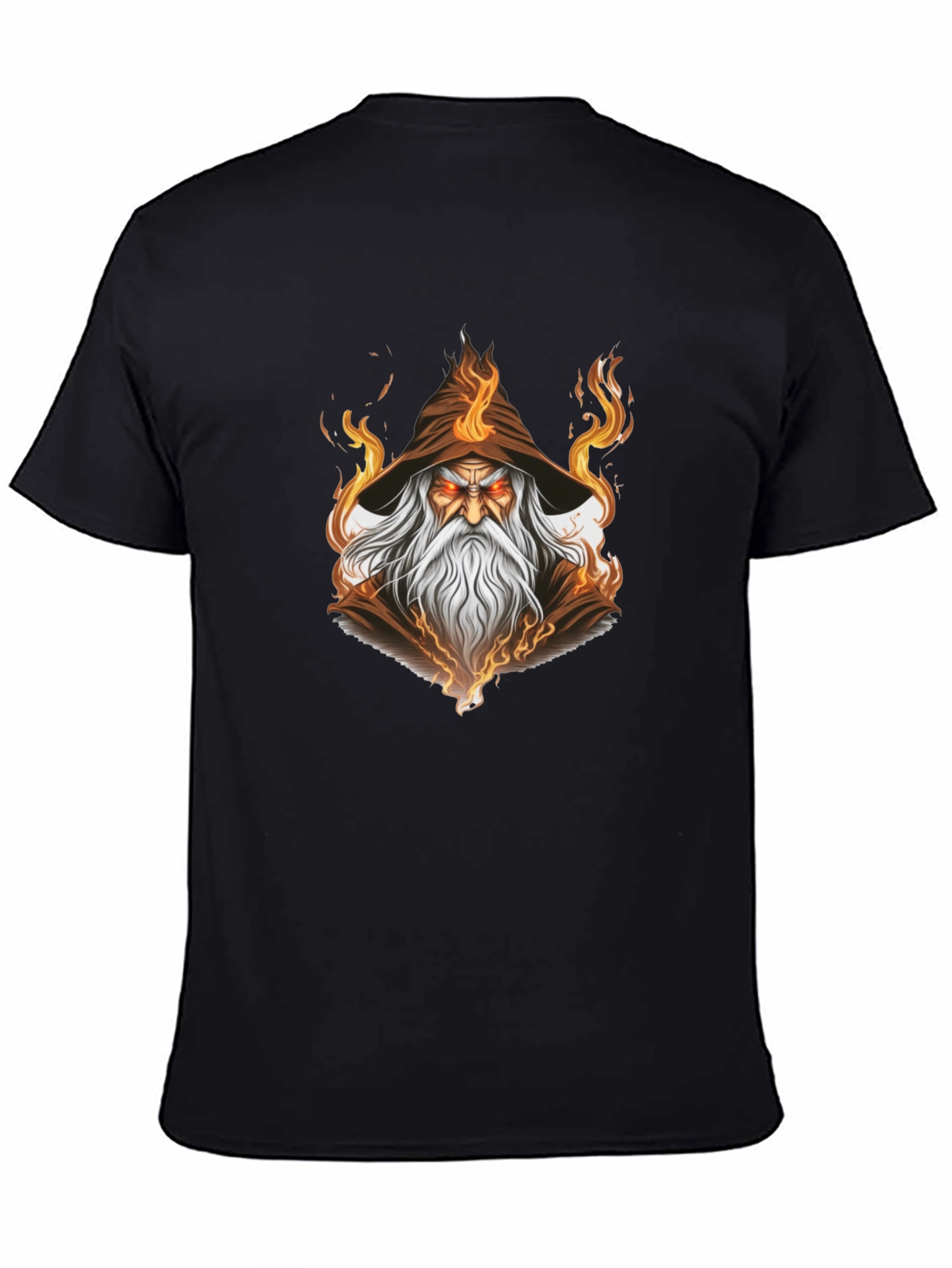 Wizard Graphic Tee - Mystical Flame Design