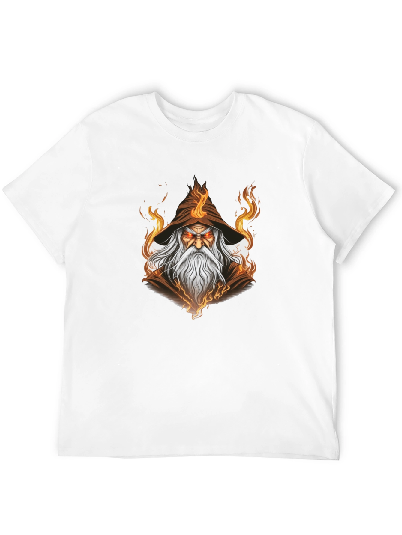 Wizard Graphic Tee - Mystical Flame Design