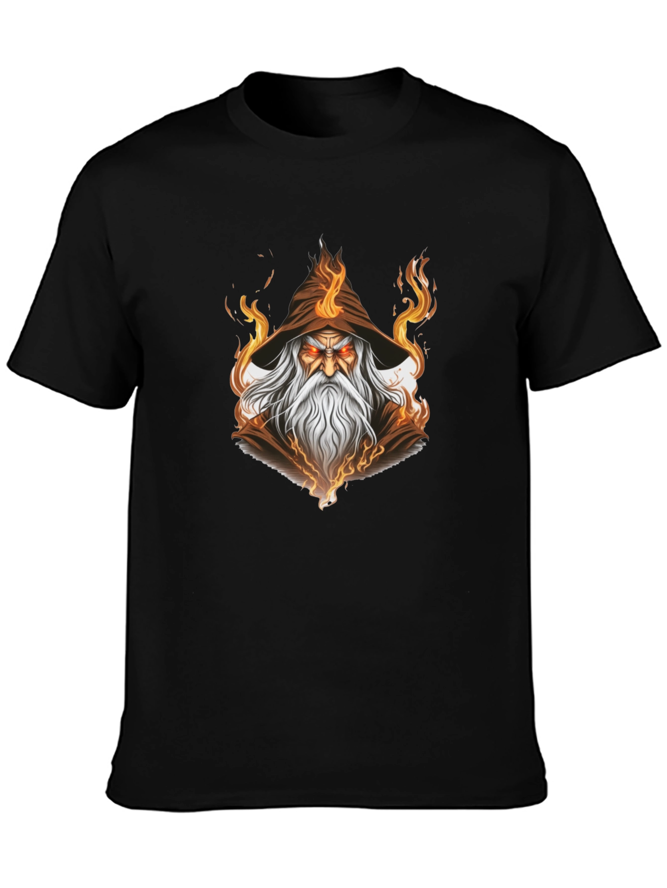 Wizard Graphic Tee - Mystical Flame Design