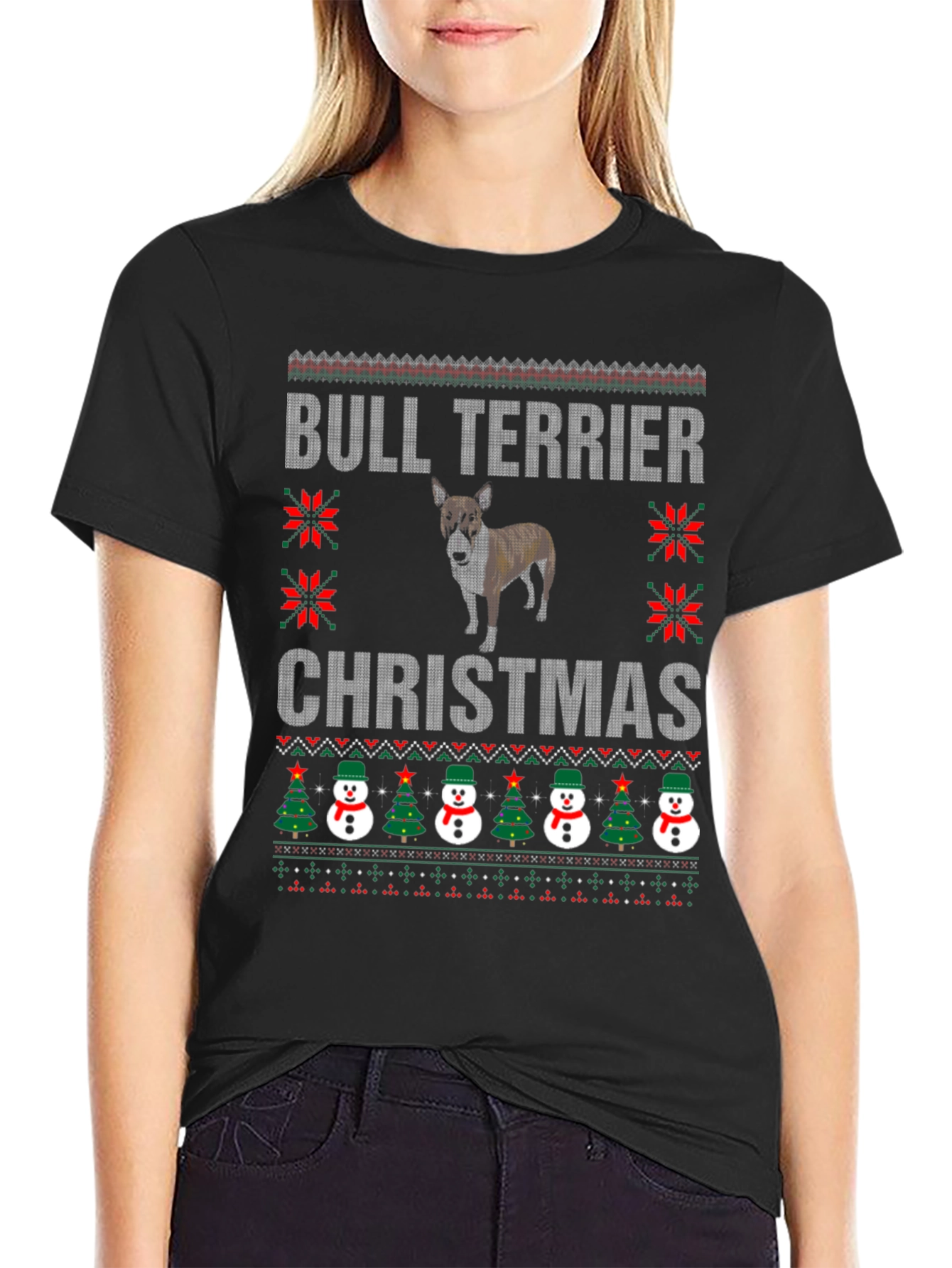Bull Terrier Christmas Ugly Sweater T-Shirt