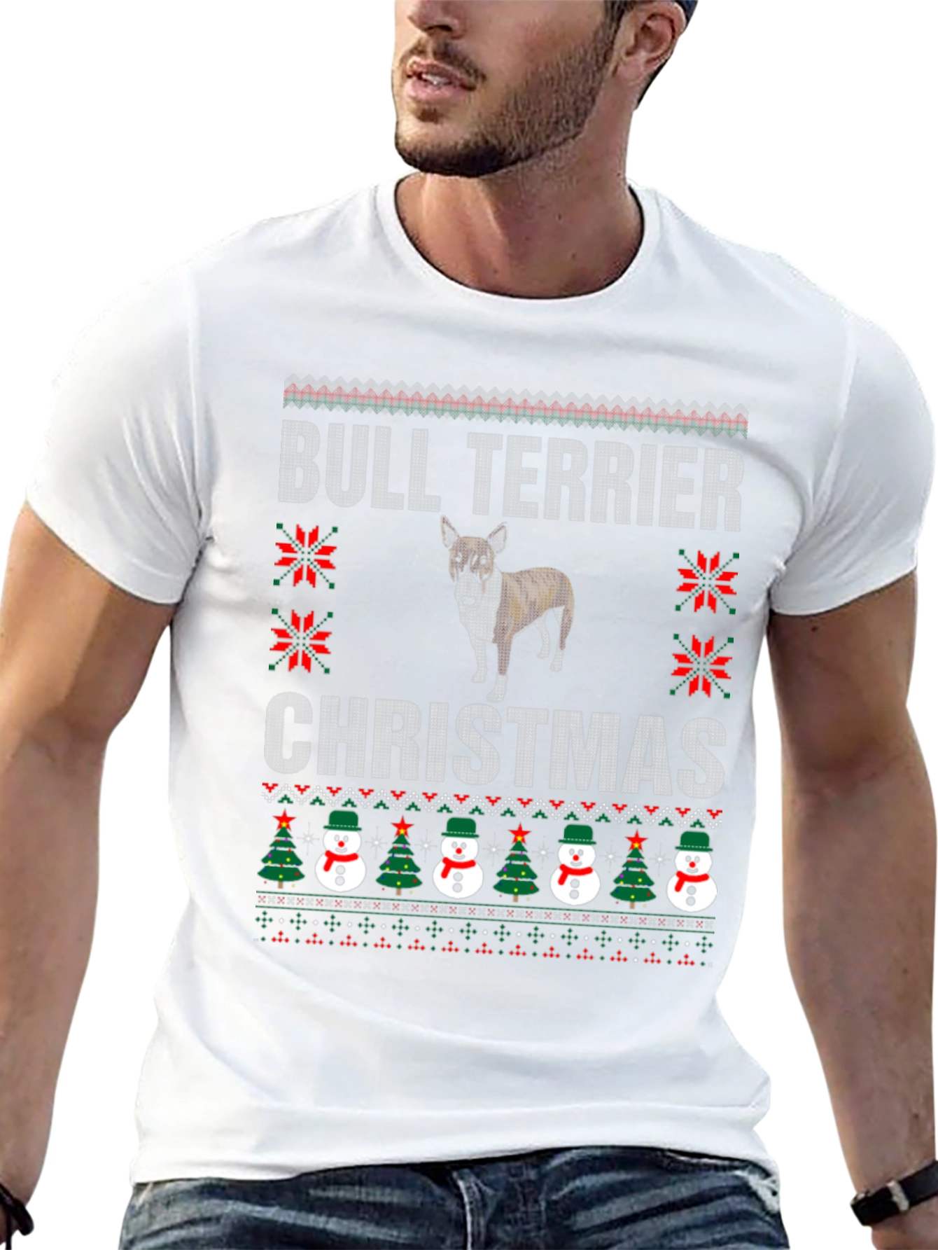 Bull Terrier Christmas Ugly Sweater T-Shirt