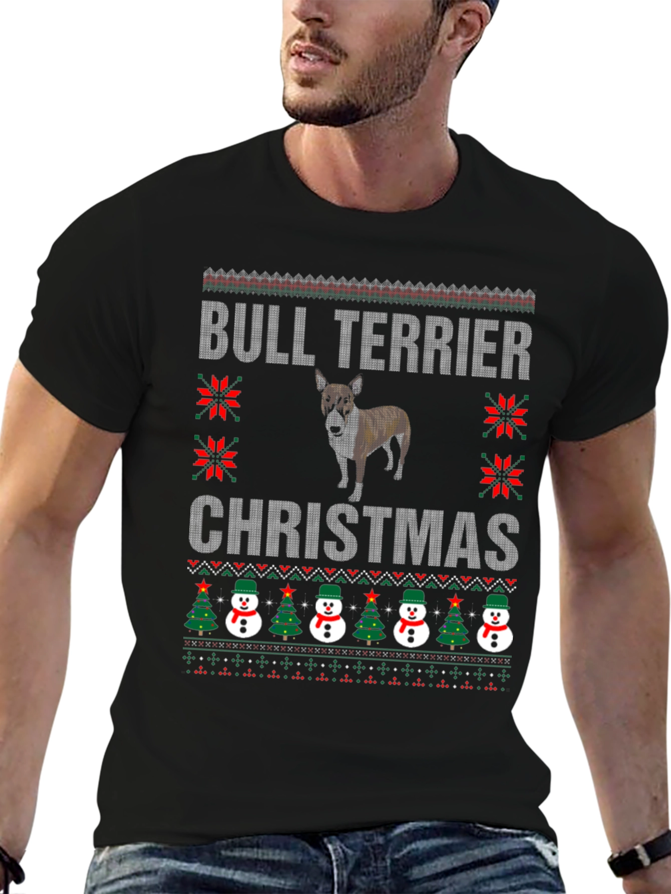 Bull Terrier Christmas Ugly Sweater T-Shirt