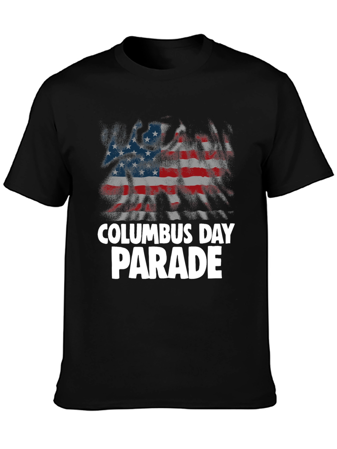 Columbus Day Parade Tee - Patriotic American Flag T-Shirt