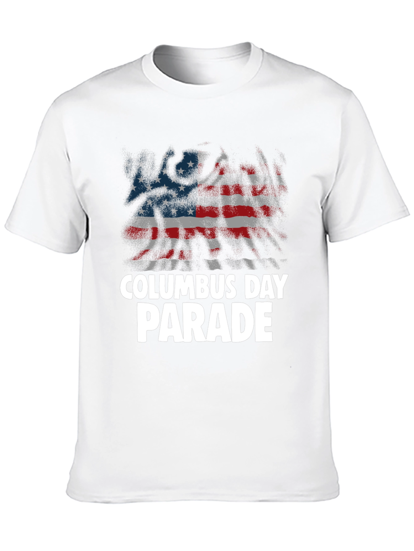 Columbus Day Parade Tee - Patriotic American Flag T-Shirt