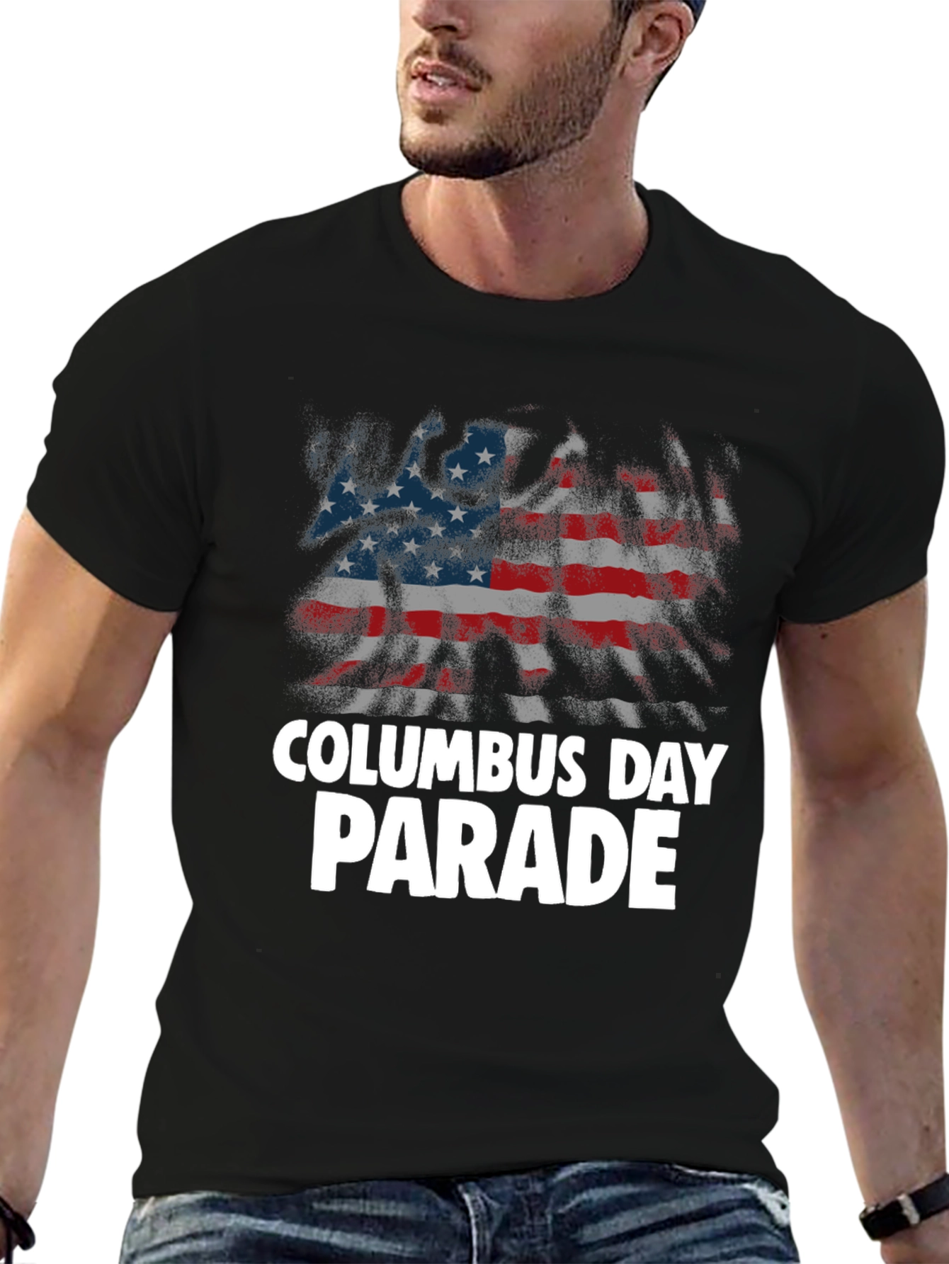 Columbus Day Parade Tee - Patriotic American Flag T-Shirt