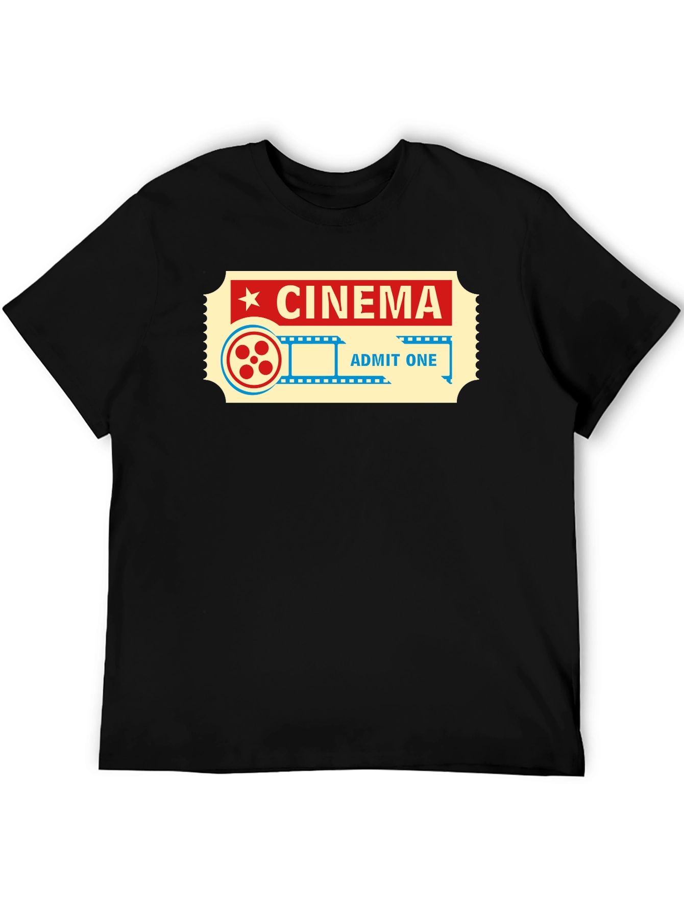 Cinema Ticket Graphic Tee - Retro Movie Lover Shirt