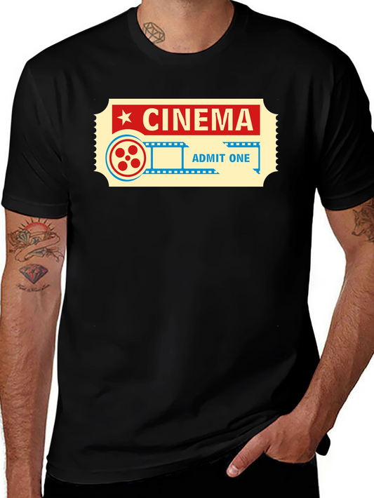 Cinema Ticket Graphic Tee - Retro Movie Lover Shirt