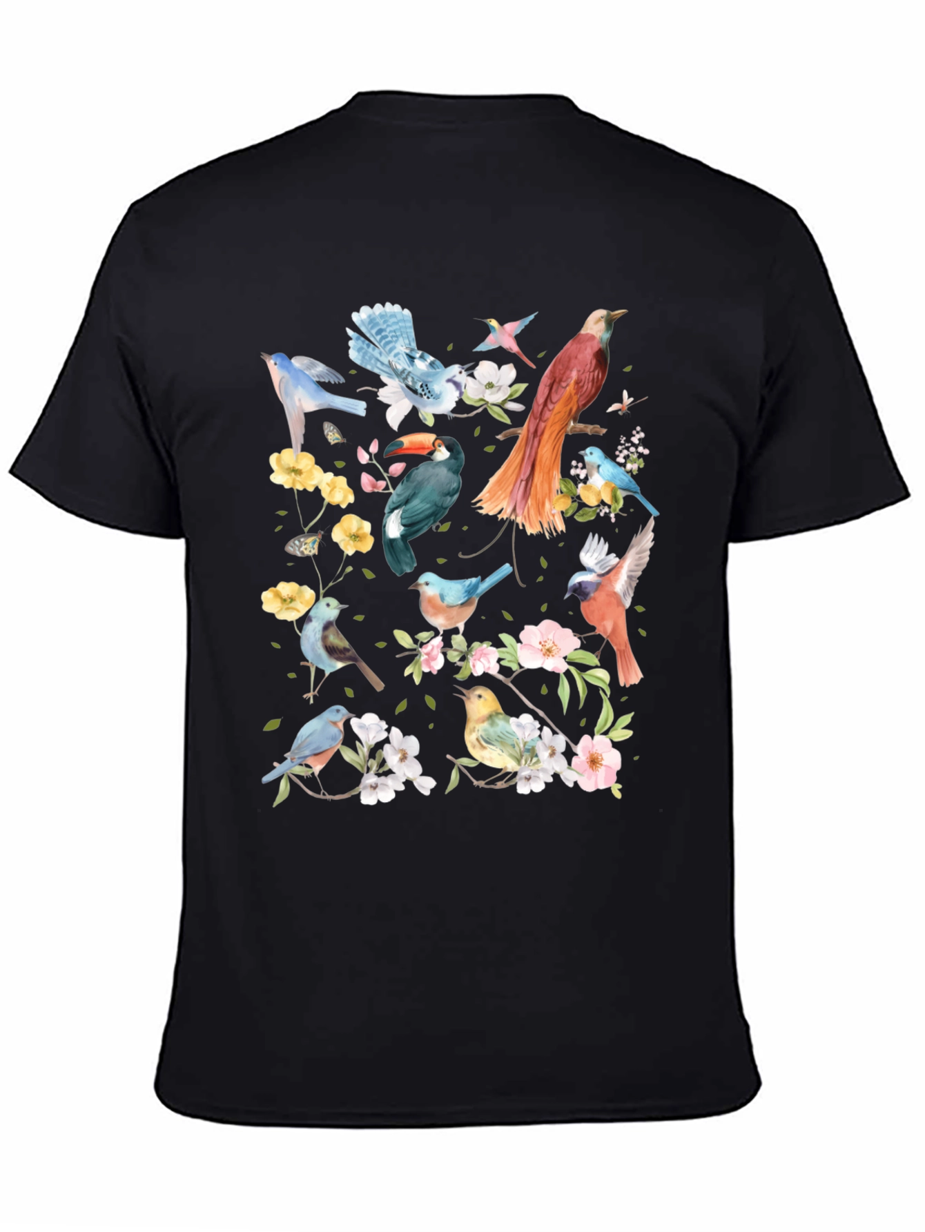 Floral Birds Graphic T-Shirt