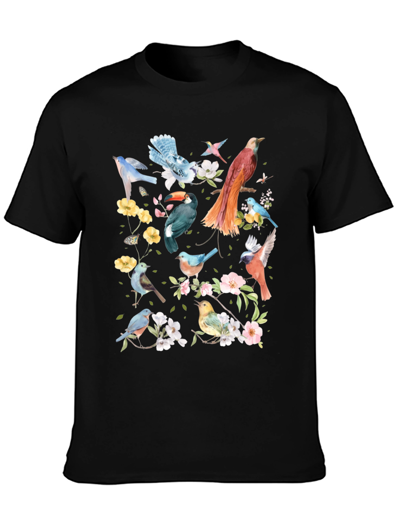 Floral Birds Graphic T-Shirt